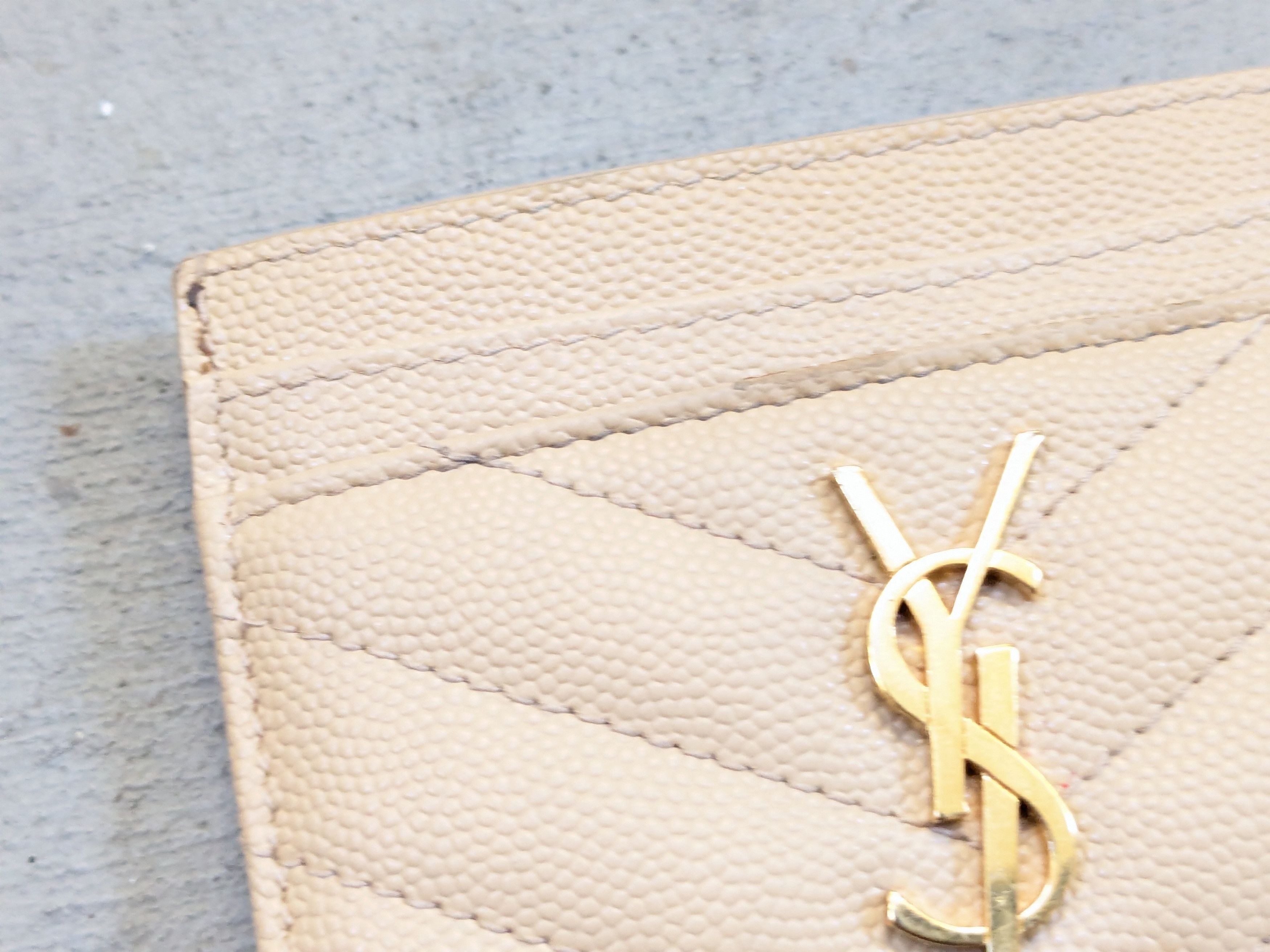 Saint Laurent Paris Saint Laurent Paris Wallet Cardholder Beige Leather SLP YSL Size ONE SIZE - 4 Thumbnail