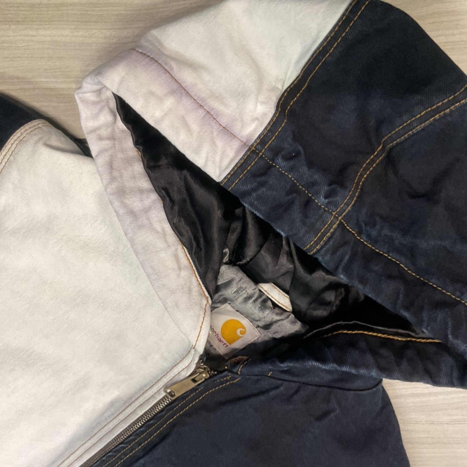Carhartt Carhartt Distressed Black & White Panel ZipUp Work Jacket Size US M / EU 48-50 / 2 - 7 Thumbnail