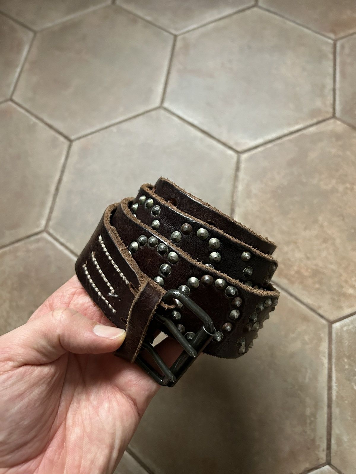 Allsaints Allsaints Leather Belt Brown Big Logo jesus rocks Size ONE SIZE - 1 Thumbnail