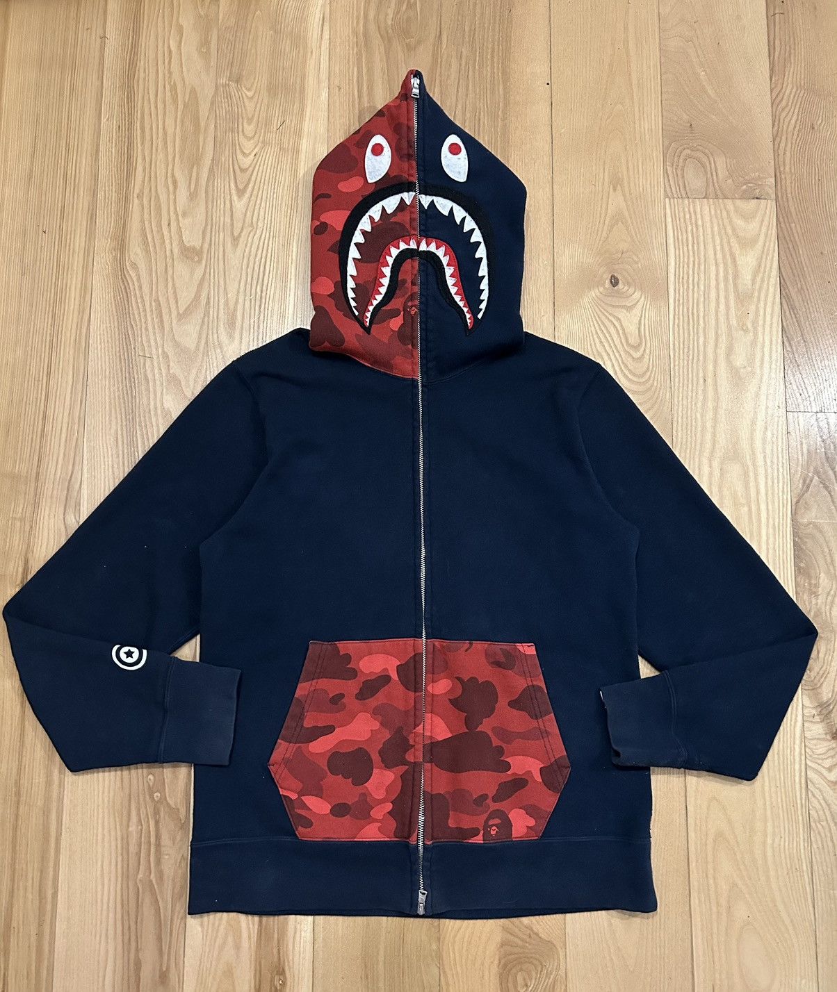 BAPE Color Camo Shark Full Zip Hoodie (SS22) Navy