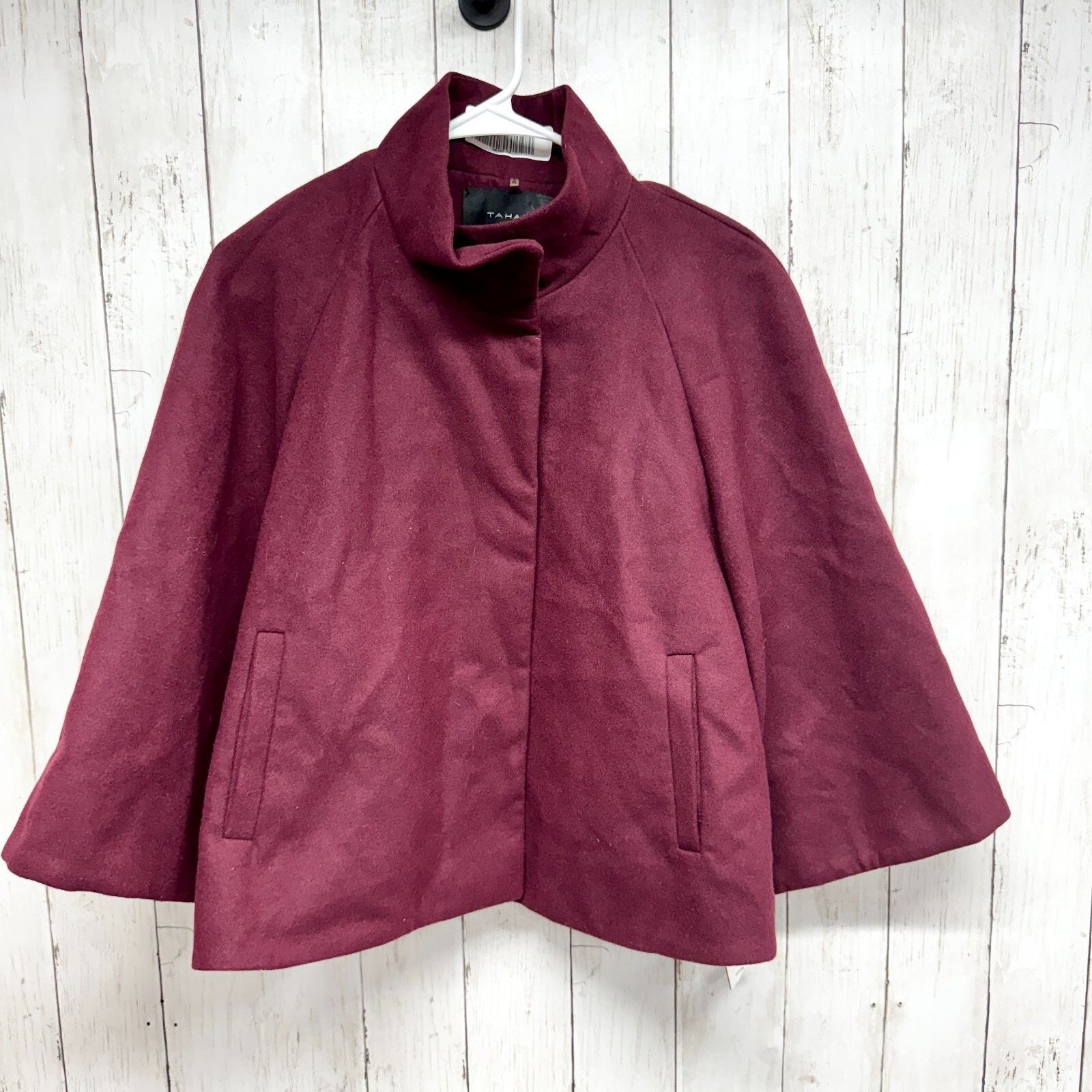 Elie Tahari Elie Tahari MD Nadjia Garnet Capelet Crop Flare Sleeve Coat Size M / US 6-8 / IT 42-44 - 1 Thumbnail