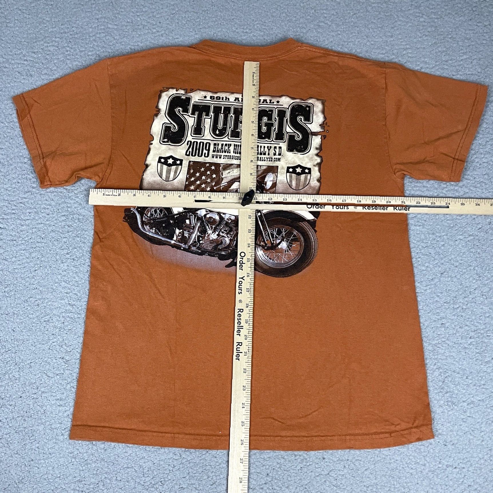 Delta Sturgis T-Shirt Adult L Orange Motorcycle Rally Ride SD Vtg Delta Size US L / EU 52-54 / 3 - 6 Thumbnail