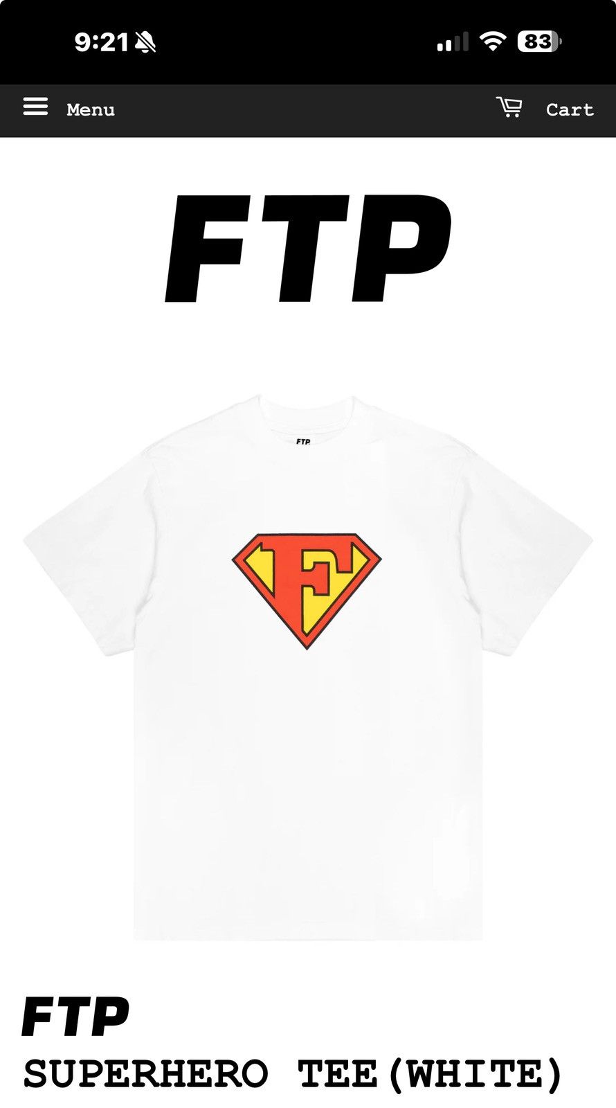 Fuck The Population FTP SUPERHERO TEE (WHITE) Size US S / EU 44-46 / 1 - 2 Thumbnail