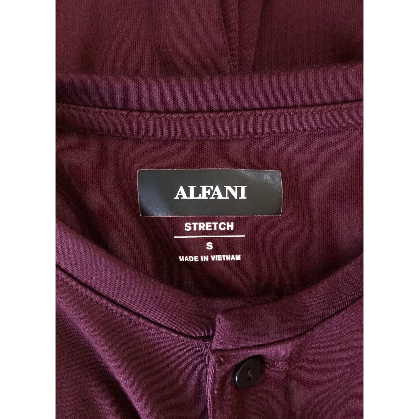 Alfani Alfani jersey shirt S Burgundy Long Sleeve 3 Button Henley Classic rayon blend Mens Shirt Size US S / EU 44-46 / 1 - 3 Thumbnail