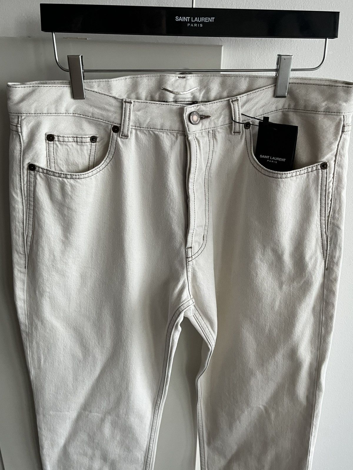 Hedi Slimane × Saint Laurent Paris × Yves Saint Laurent Super Runway Saint Laurent D31 Denim Jeans Brand New Size US 33 - 15 Thumbnail