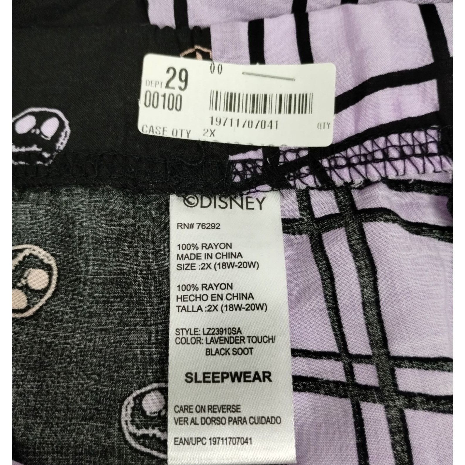 Disney Disney Womens 2X Nightmare Before Christmas Rayon Sleep Shor Size 42" / US 20 - 6 Thumbnail