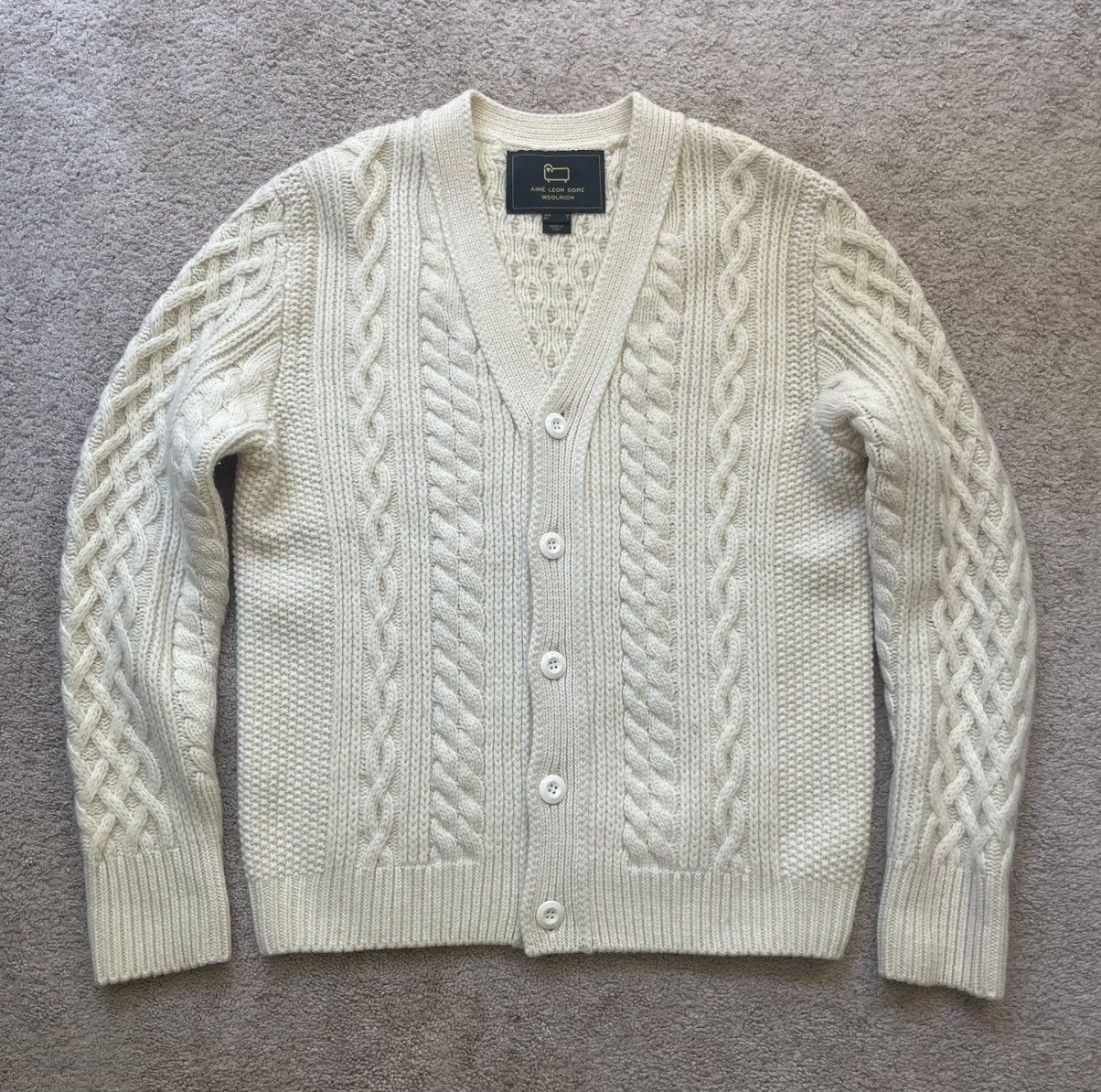 Aime Leon Dore x Woolrich Cable Knit Cardigan