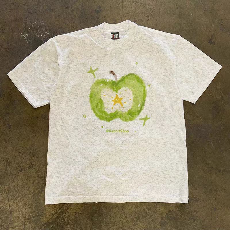 Japanese Brand × Vintage Apple print casual loose retro cotton t-shirt Size US M / EU 48-50 / 2 - 1 Thumbnail