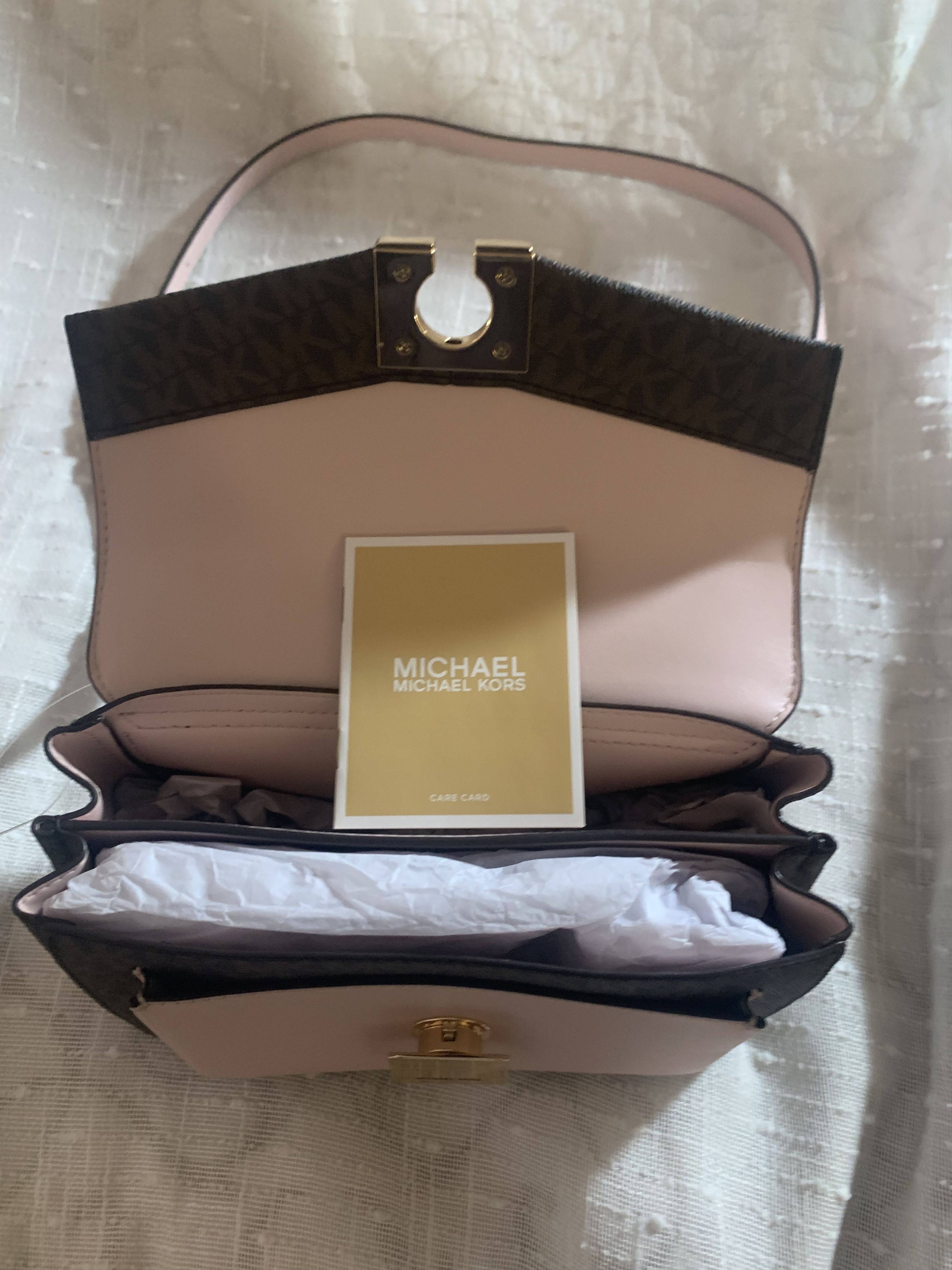 Michael Kors Brand New Lita Medium Two-Tone Logo Crossbody Bag Size ONE SIZE - 9 Thumbnail