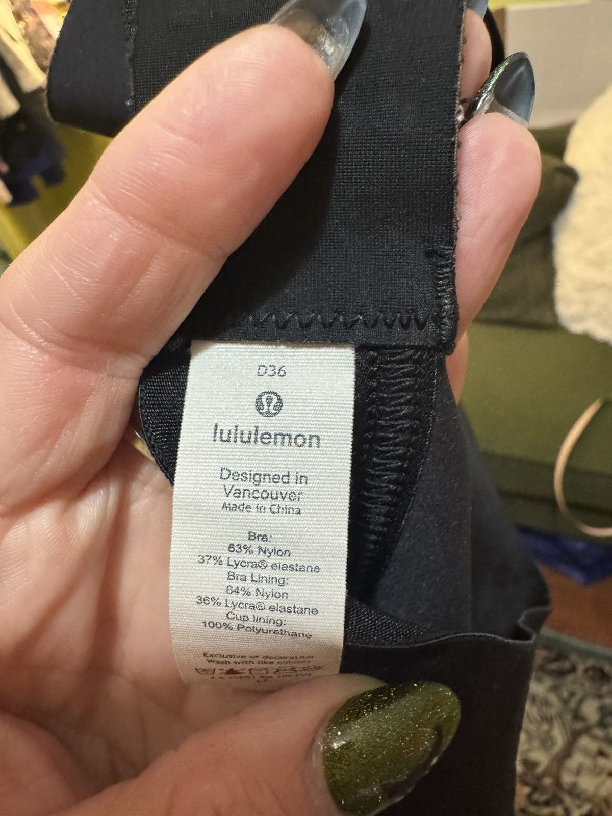 Lululemon Lululemon Black Sports Bra 36D Size ONE SIZE - 5 Thumbnail