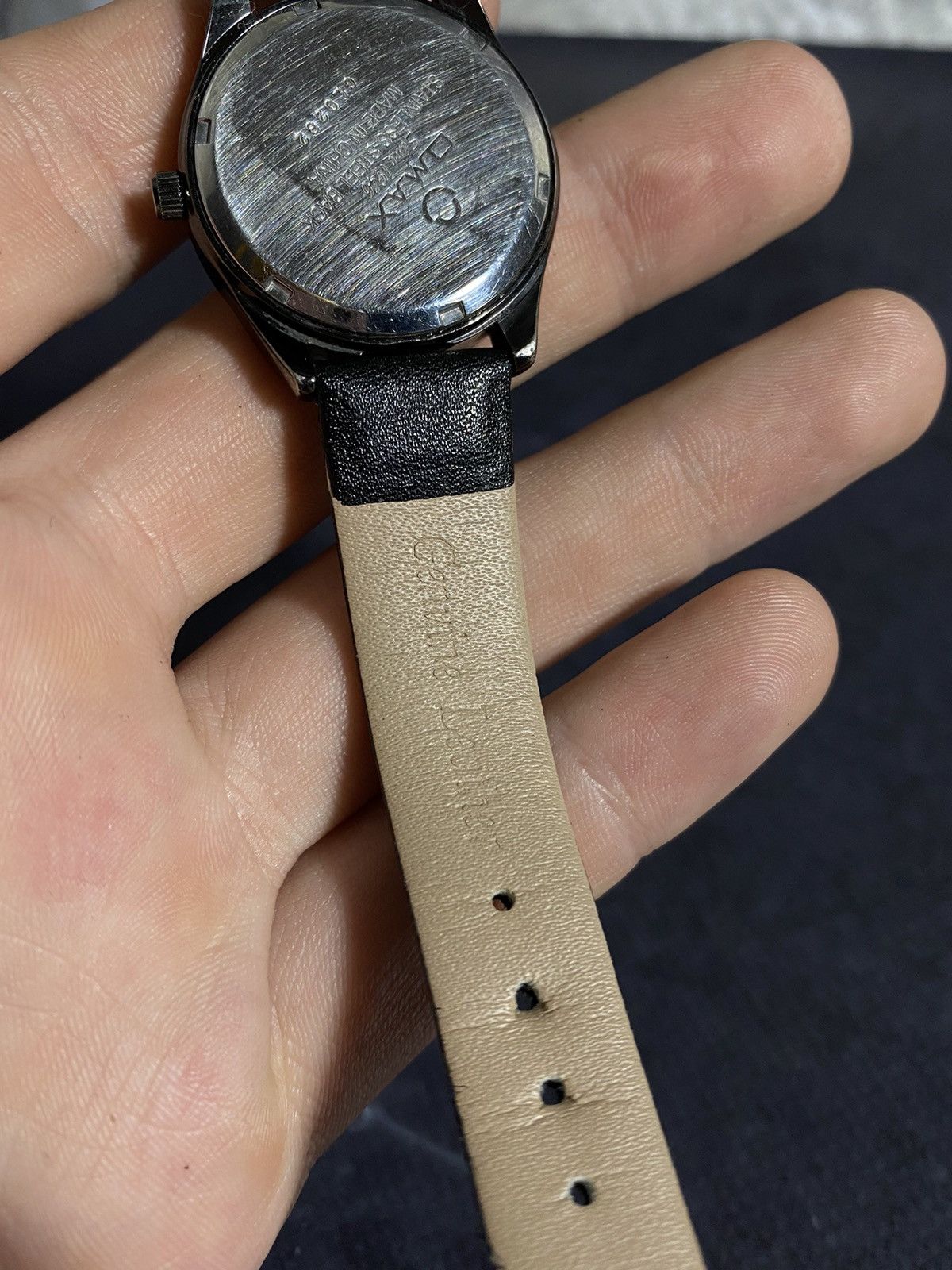 Japanese Brand × Vintage Omax Crystal Bezel Watch Black Strap Japanese Brand Size ONE SIZE - 10 Thumbnail