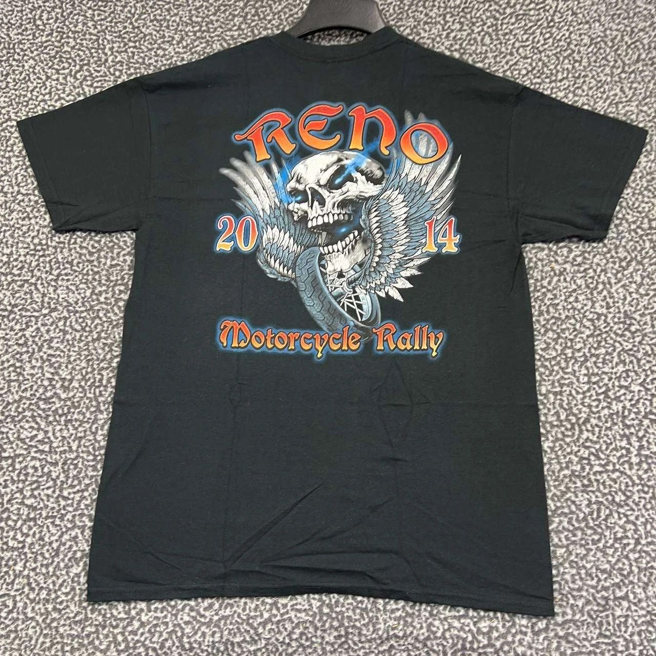 Gildan Vintage Reno Motorcycle Rally Shirt Men L Short Sleeve New Size US L / EU 52-54 / 3 - 1 Thumbnail