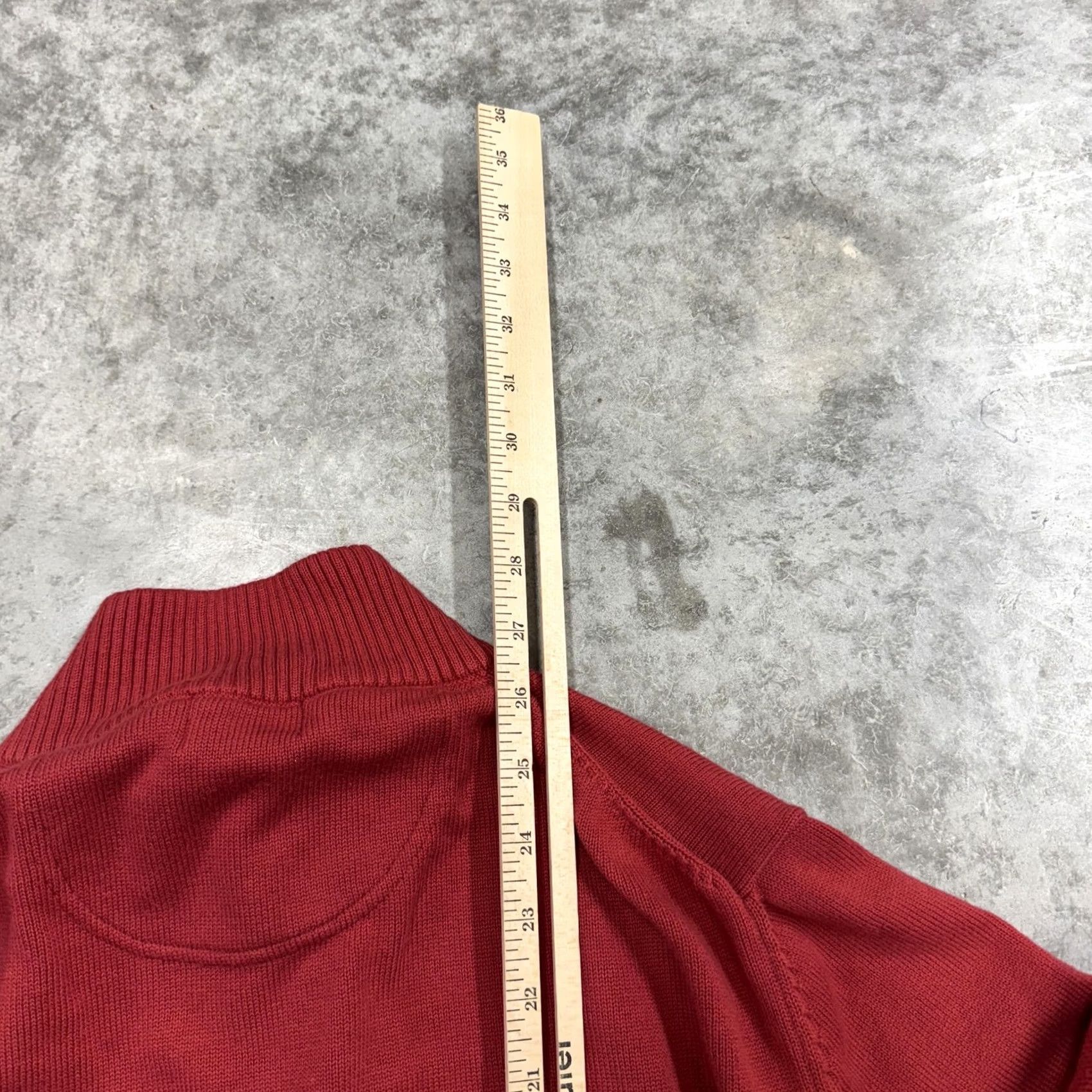 Vintage Maus & Hoffman Sweater Mens Medium Red Quarter Zip Pima Cotton Mock Neck Size US M / EU 48-50 / 2 - 7 Thumbnail