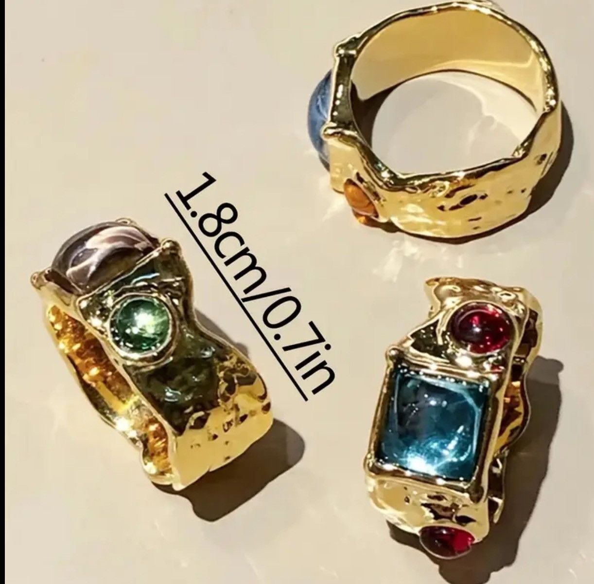 Other × Vintage Vintage Gemstone Gold Ring Size ONE SIZE - 3 Thumbnail