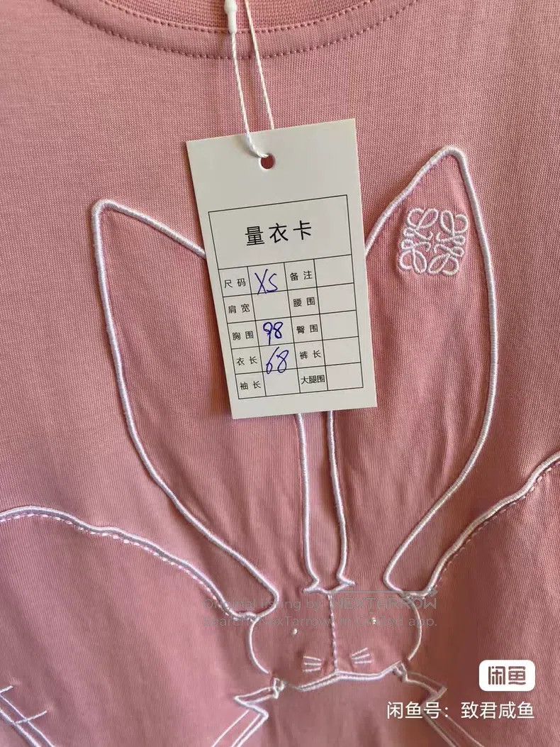 Loewe Loewe Pink Rabbit Embroidered Short Sleeve T-Shirt Size XS / US 0-2 / IT 36-38 - 9 Thumbnail