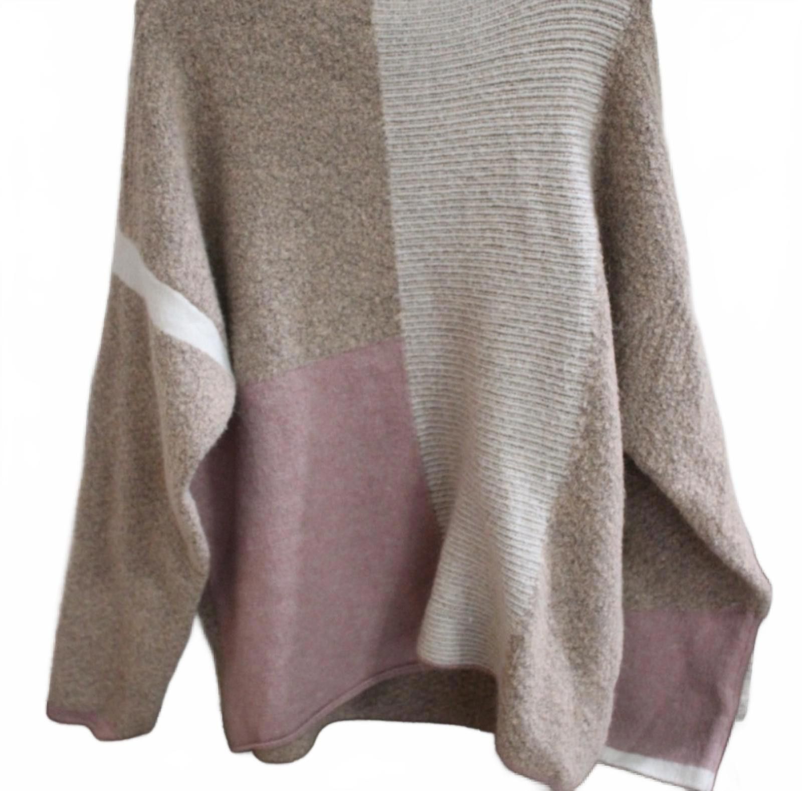 Caruso Cyurs Colorblock Cozy Knit Sweater with High Neck XL Size XL / US 12-14 / IT 48-50 - 8 Thumbnail