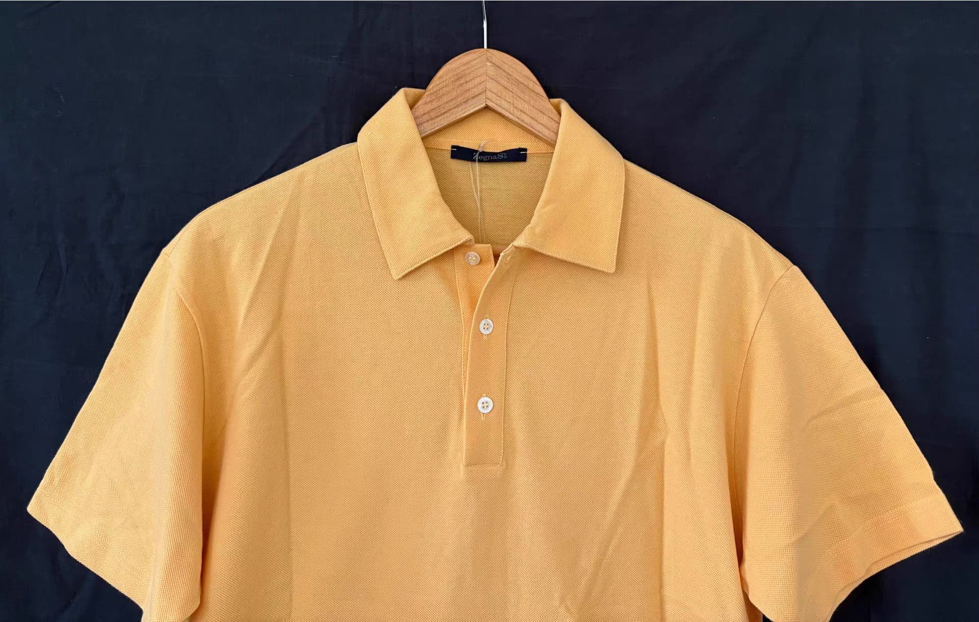 Z Zegna Zegna Men's Light Orange-Yellow Polo Shirt Ｑ21 Size US S / EU 44-46 / 1 - 3 Thumbnail