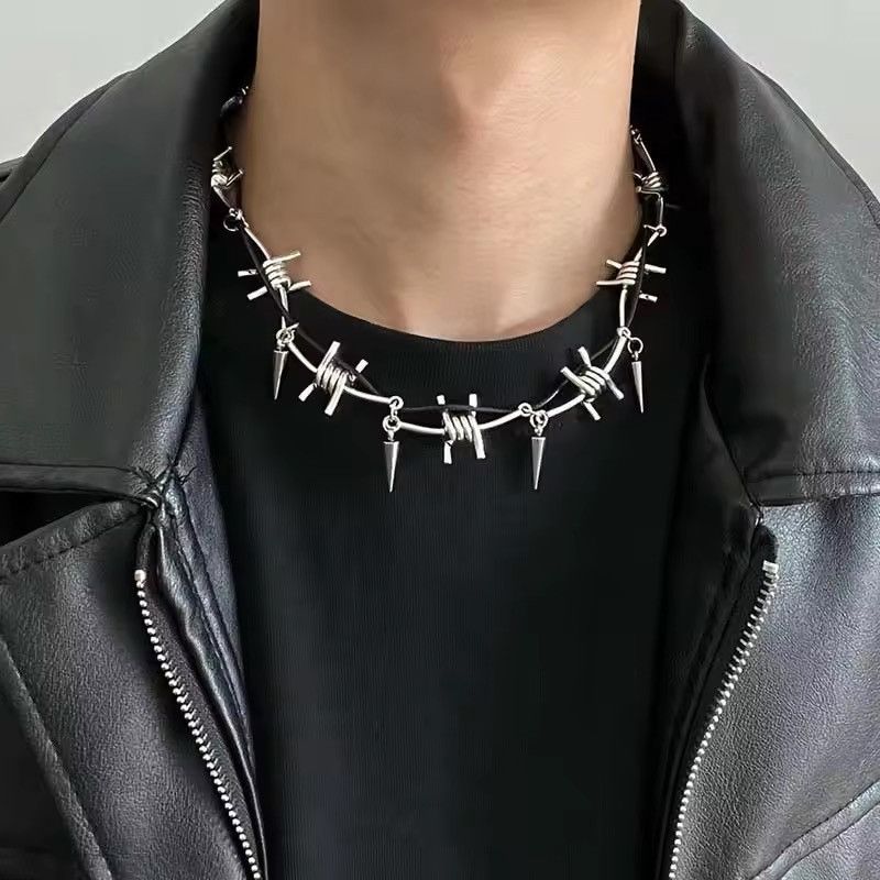 Jewelry Punk Metal Thorn Rivet Choker Necklace Size ONE SIZE - 2 Thumbnail
