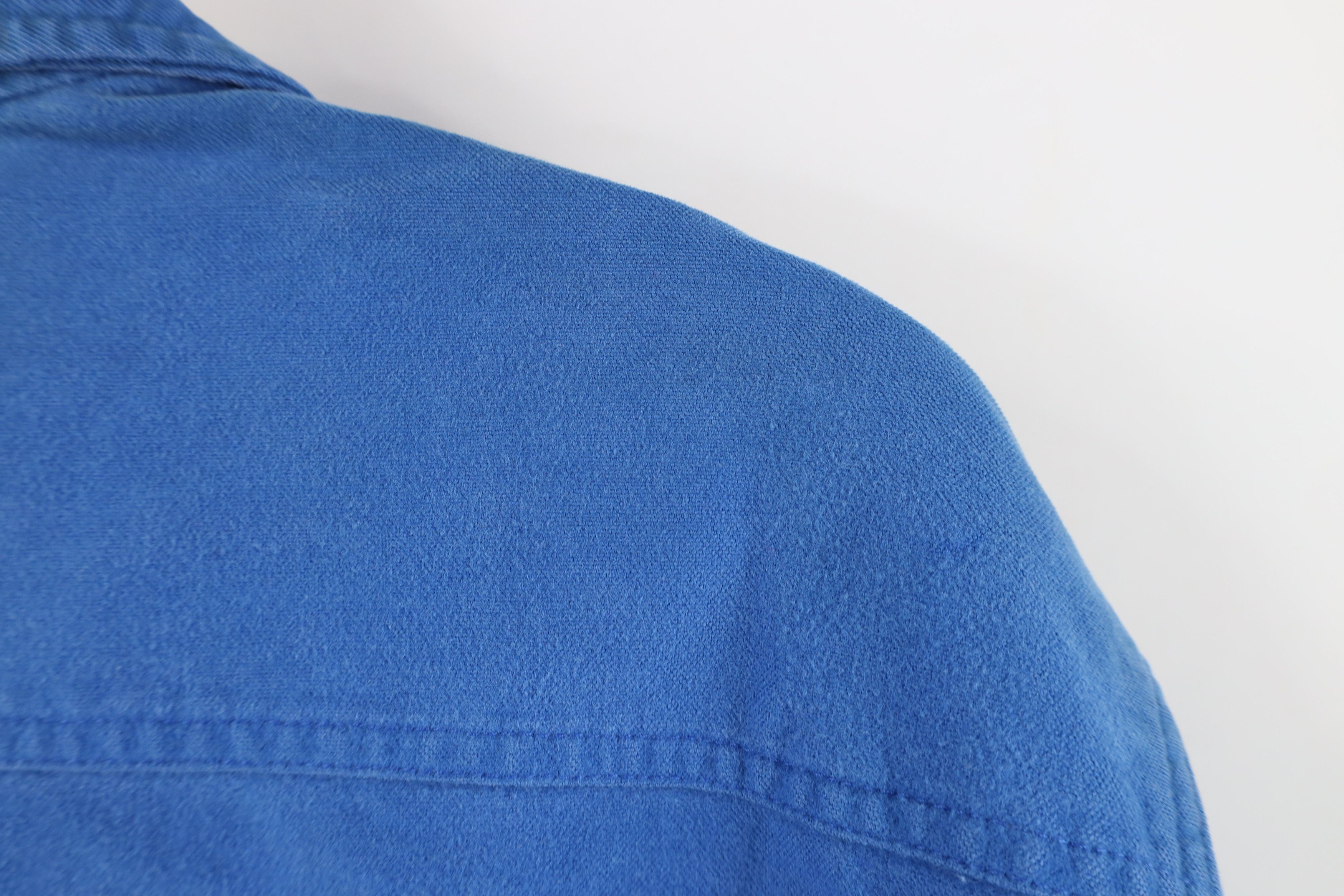 Vintage Vintage 70s Streetwear Cloth Collared Button Shirt Blue Size US L / EU 52-54 / 3 - 12 Thumbnail