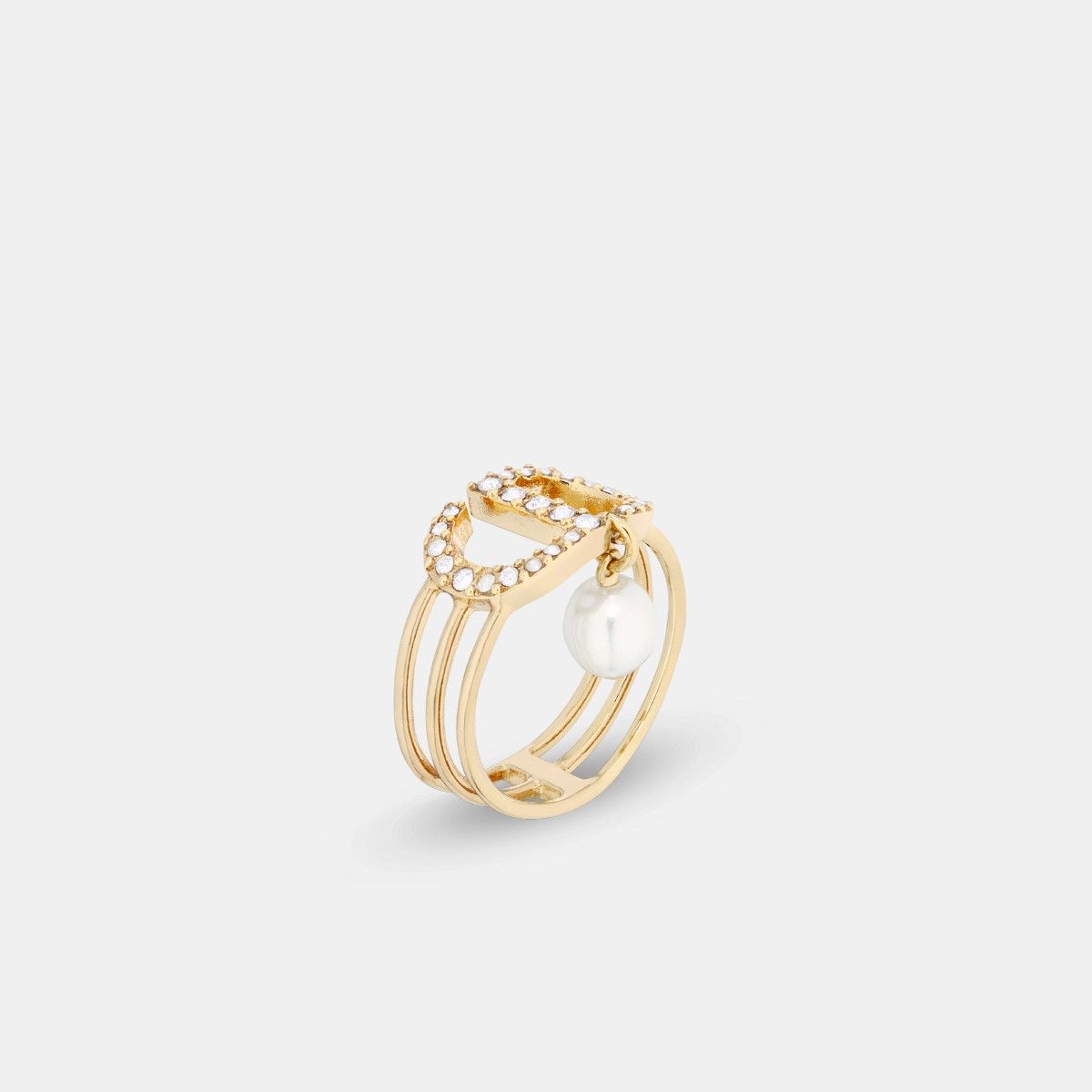 Dior o1bcso1str0126 Size:OS/Petit Cd Ring in Golden/White Size ONE SIZE - 1 Thumbnail