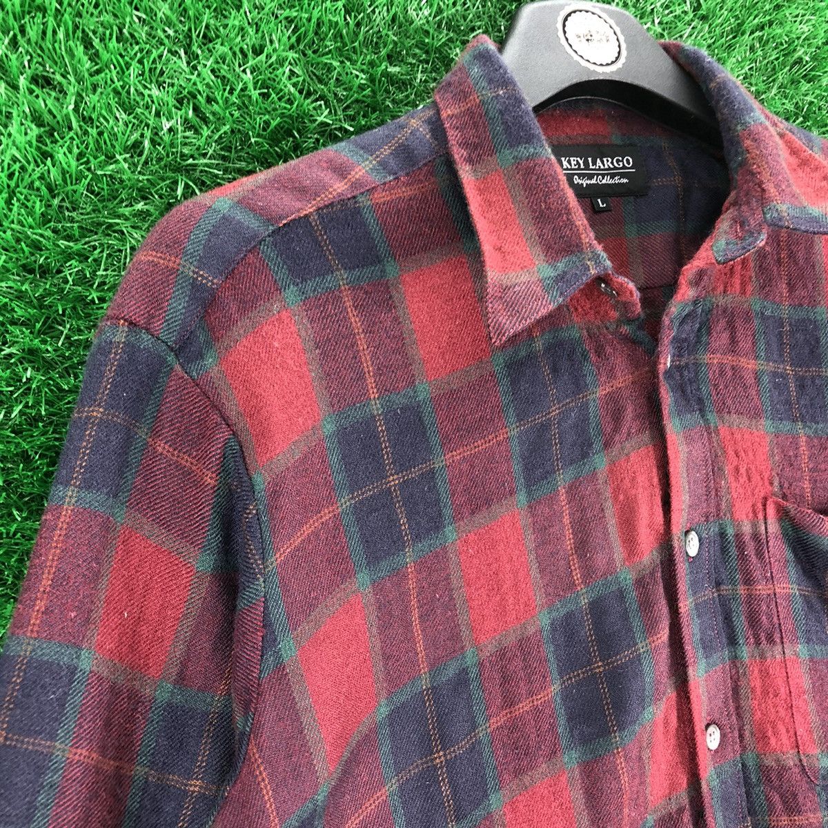 Japanese Brand Vintage 80'a Wool Flannel Checkered by Key Largo Size US S / EU 44-46 / 1 - 2 Thumbnail