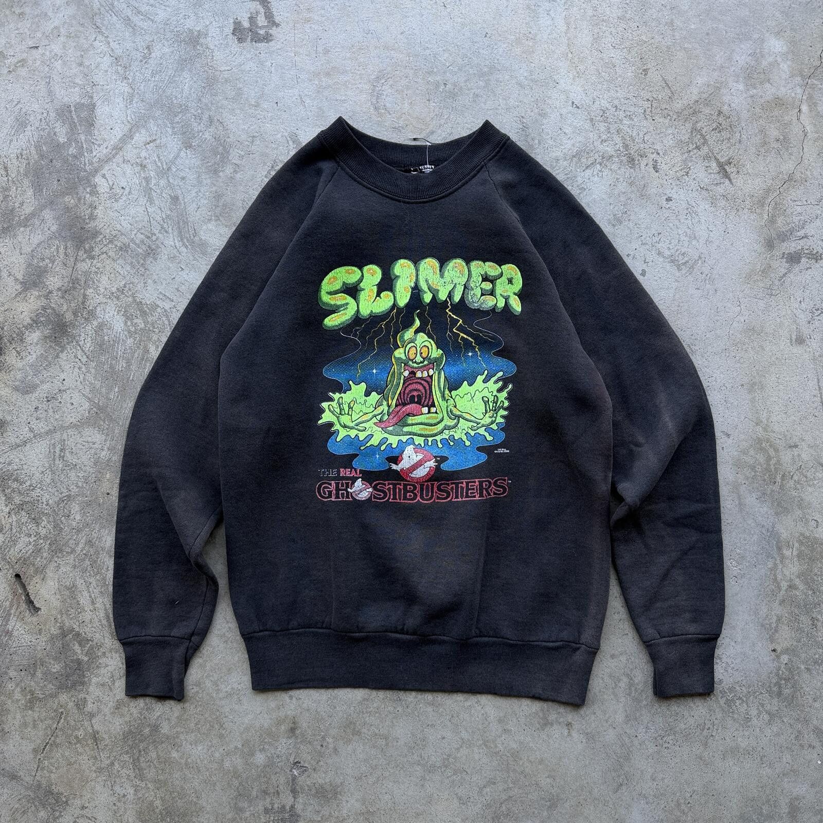 Other Vintage 80s Ghostbusters Slimer Sun Faded black Crewneck XS Size XS / US 0-2 / IT 36-38 - 1 Thumbnail