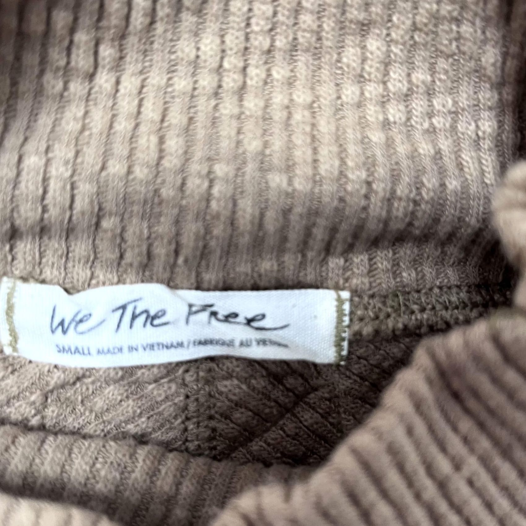 Vintage We The Free Sweater Womens Small Beige Ribbed High Neck Pullover Lightweight Top Size S / US 4 / IT 40 - 2 Thumbnail