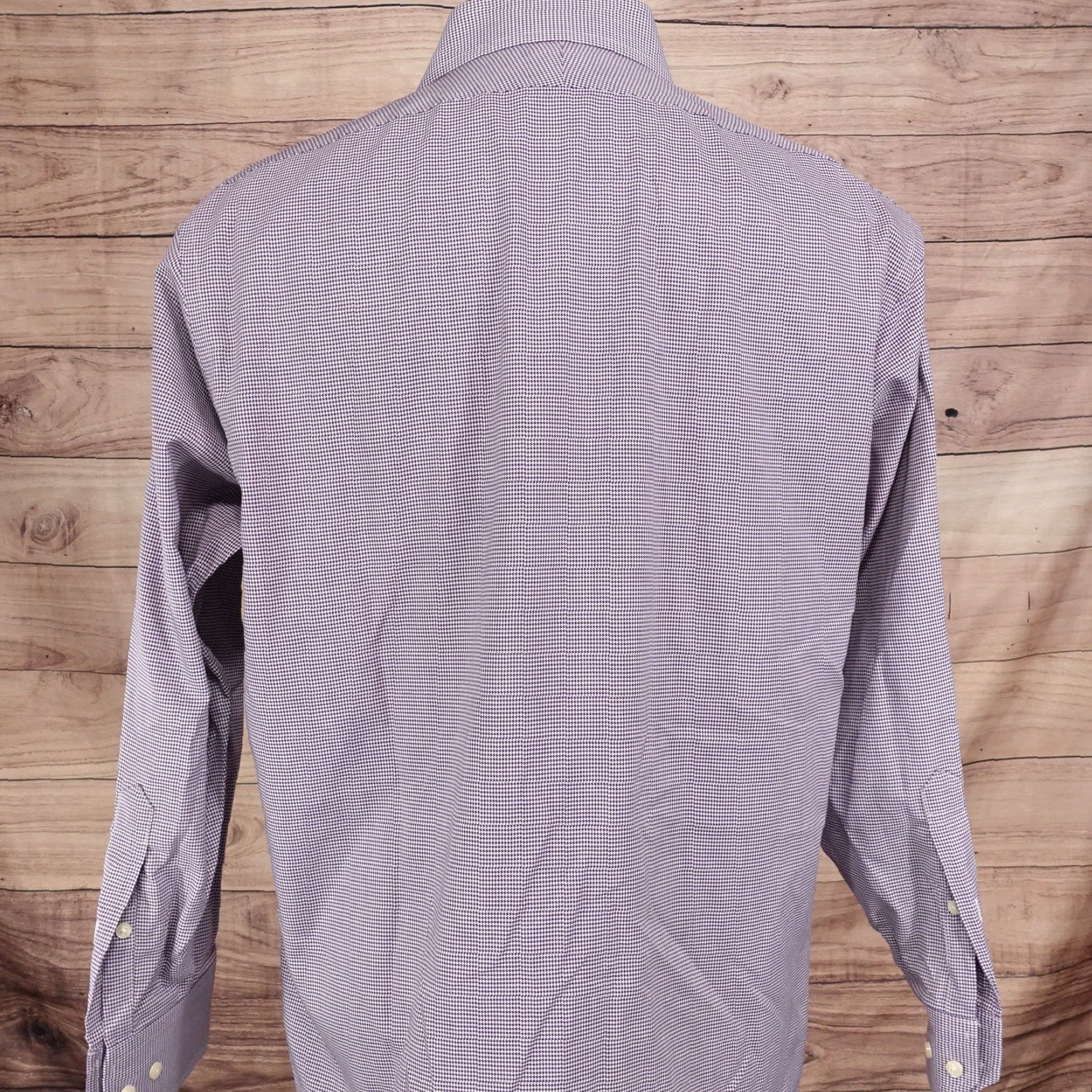 Brooks Brothers Brooks Brothers Regent Non-Iron Purple Houndstooth Dress Shirt Men 16.5 Regular Fit Long Sleeve Business Formal Casual Wedding Size 42R - 4 Thumbnail