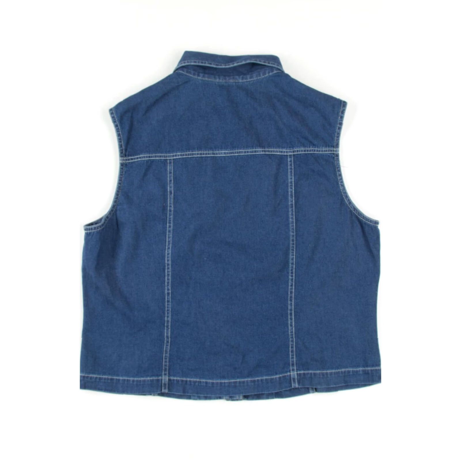 Denime VINTAGE Large Blue Denim Vest Sun River Clothing Co. Classic Style Size US L / EU 52-54 / 3 - 2 Thumbnail