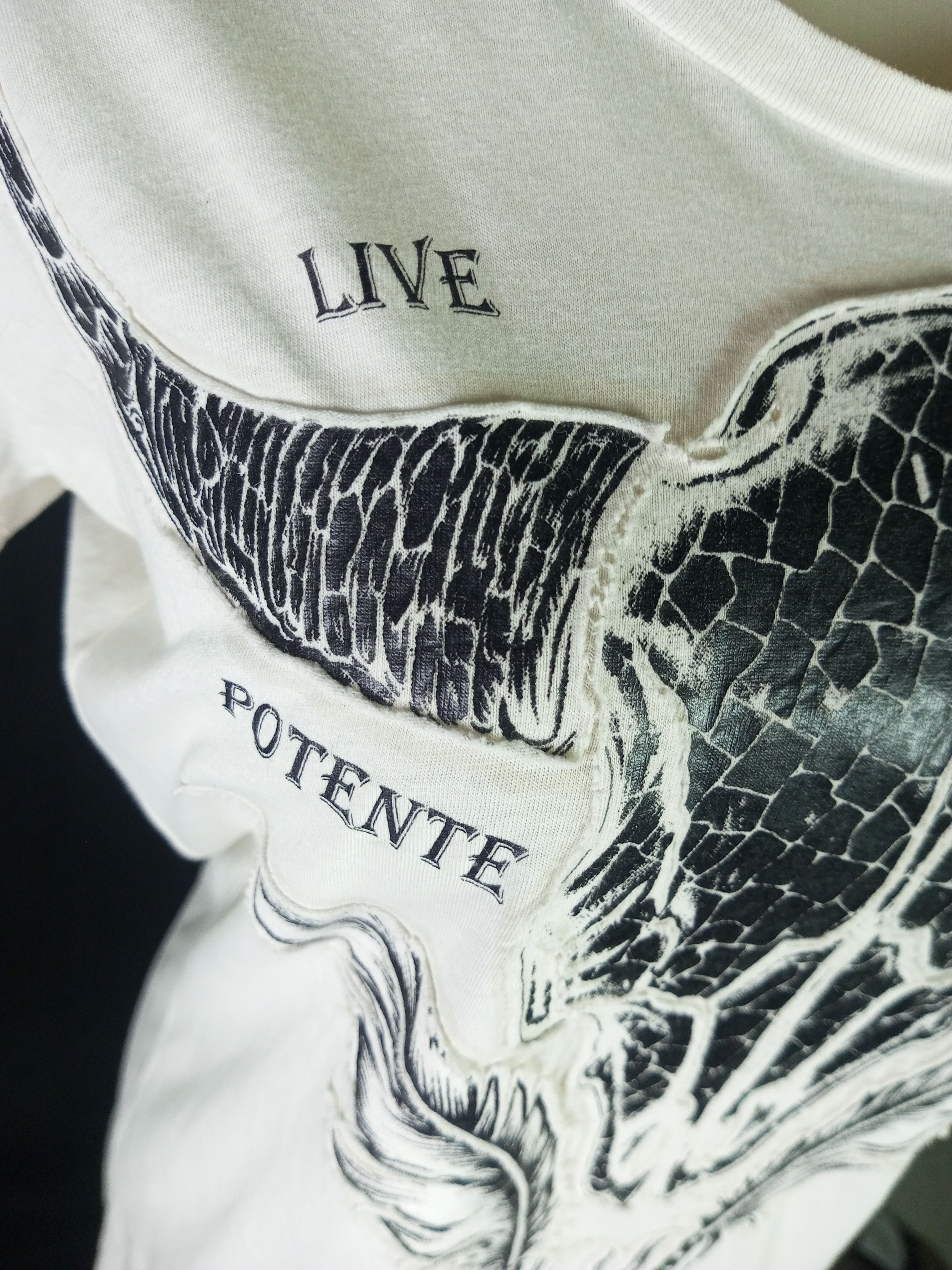 Japanese Brand Y2K Potente Poem Punk Live and Fair Embroidered Tshirt Size M / US 6-8 / IT 42-44 - 5 Thumbnail