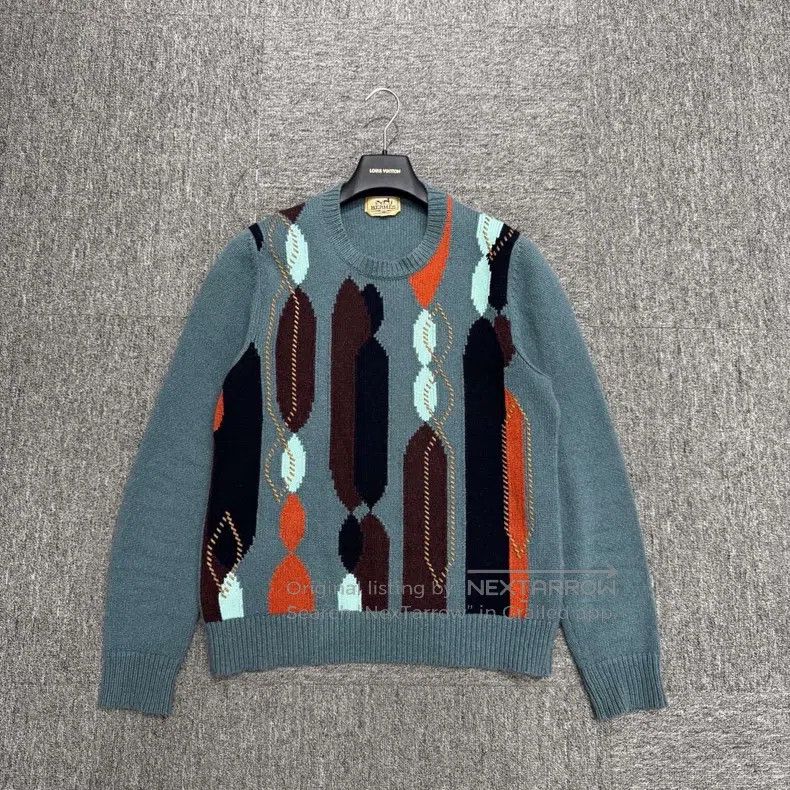 Hermes Hermes Genuine leather braided cashmere sweater Size US XS / EU 42 / 0 - 1 Thumbnail