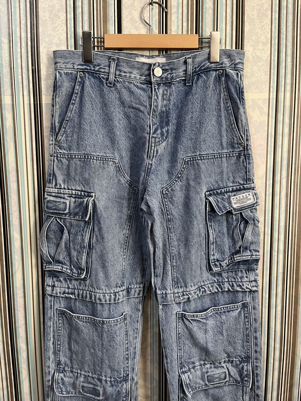 Pacsun 1990s Pacific Sunwear cargo baggy multi pocket #I Size US 30 / EU 46 - 2 Thumbnail