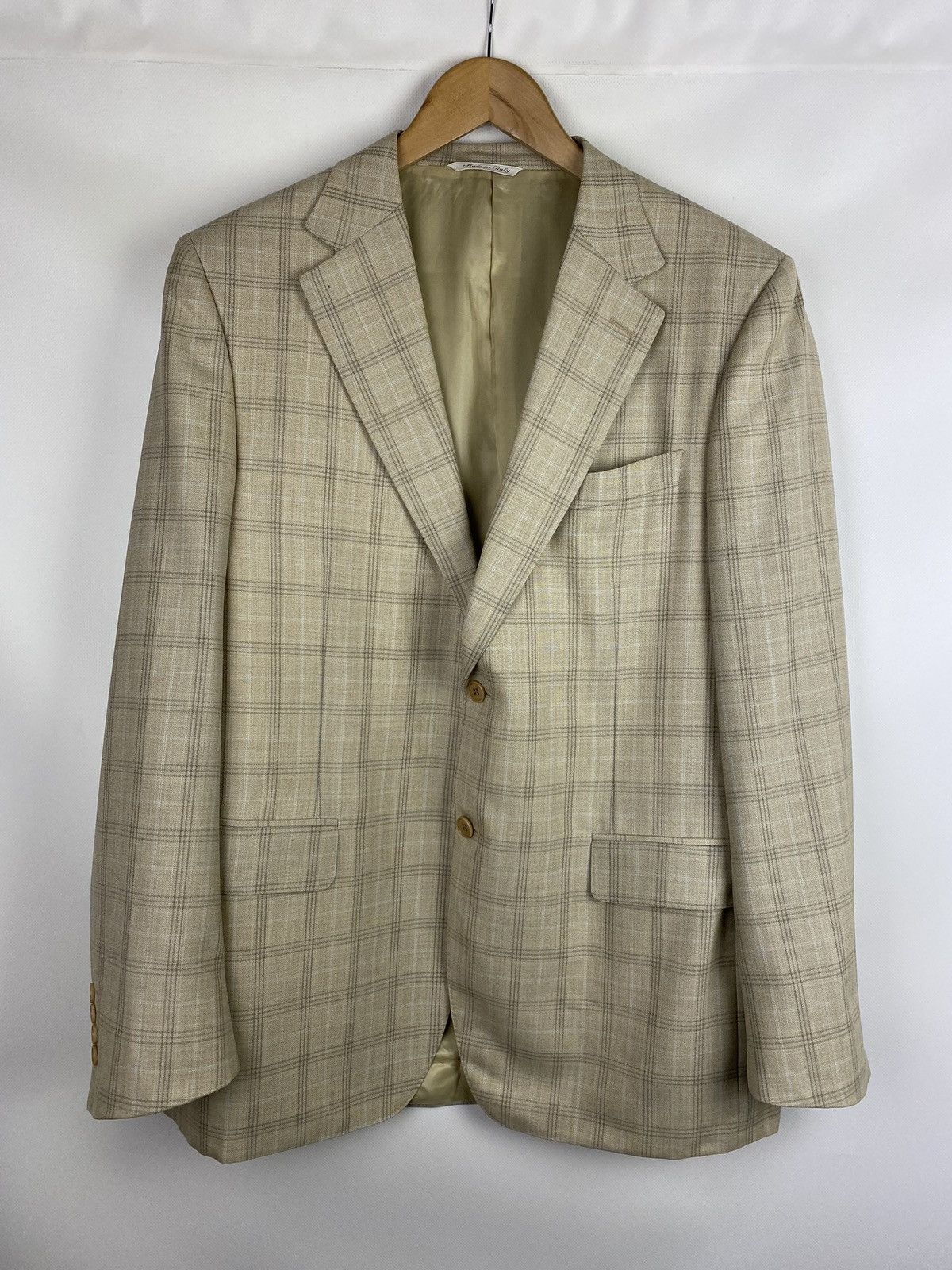 Checked virgin wool jacket