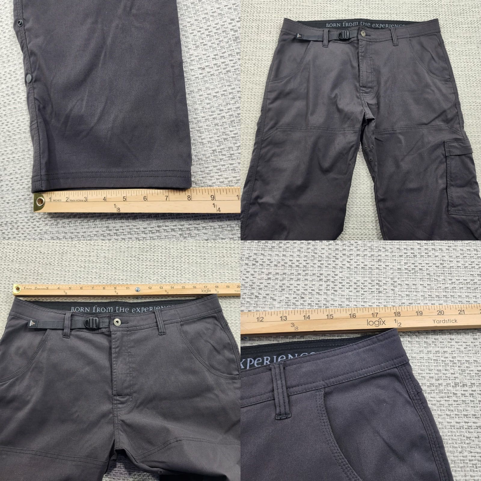 Prana prAna Pants Mens 36x32 Gray Cargo Hiking Outdoor Performance Snap Hem Travel Size US 36 / EU 52 - 8 Thumbnail