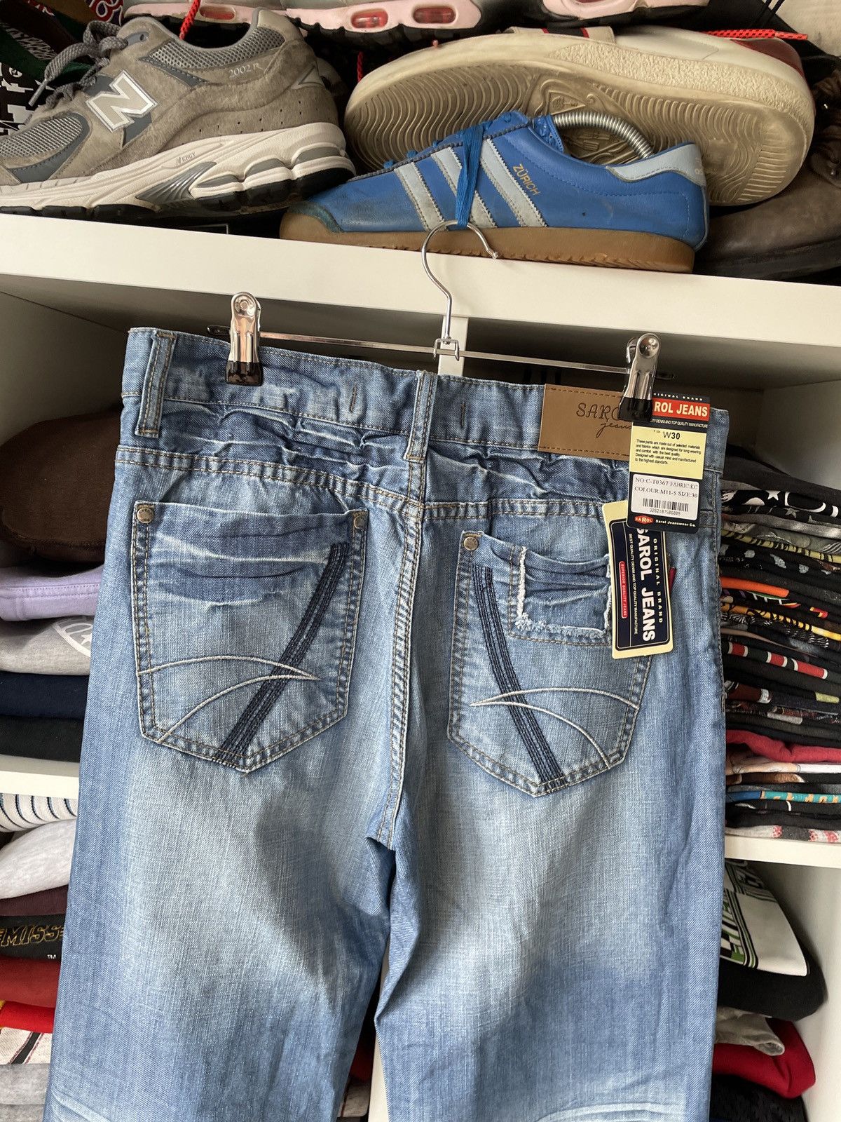 Japanese Brand Avant Garde Japan Vintage Rap Wide Washed Flared Denim Jeans Size US 30 / EU 46 - 8 Thumbnail