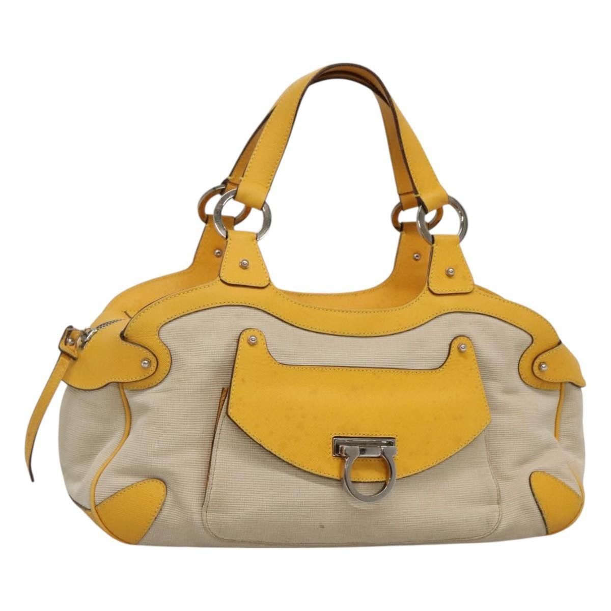 Salvatore Ferragamo Gancini handbag Canvas and Leather