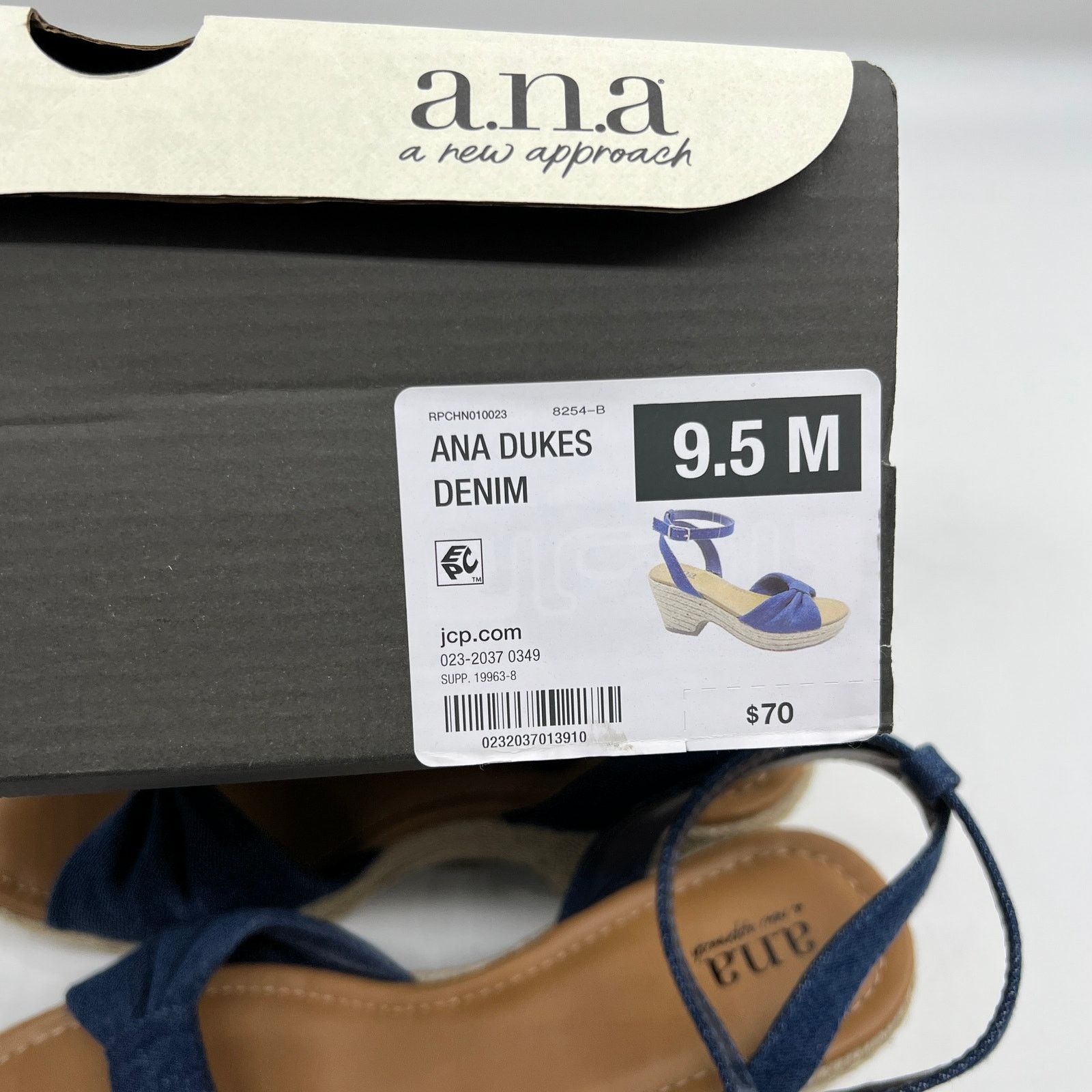 Other a.n.a Womens Dukes Heeled Sandals Denim Blue Size 9.5M Size US 9.5 / IT 39.5 - 10 Thumbnail