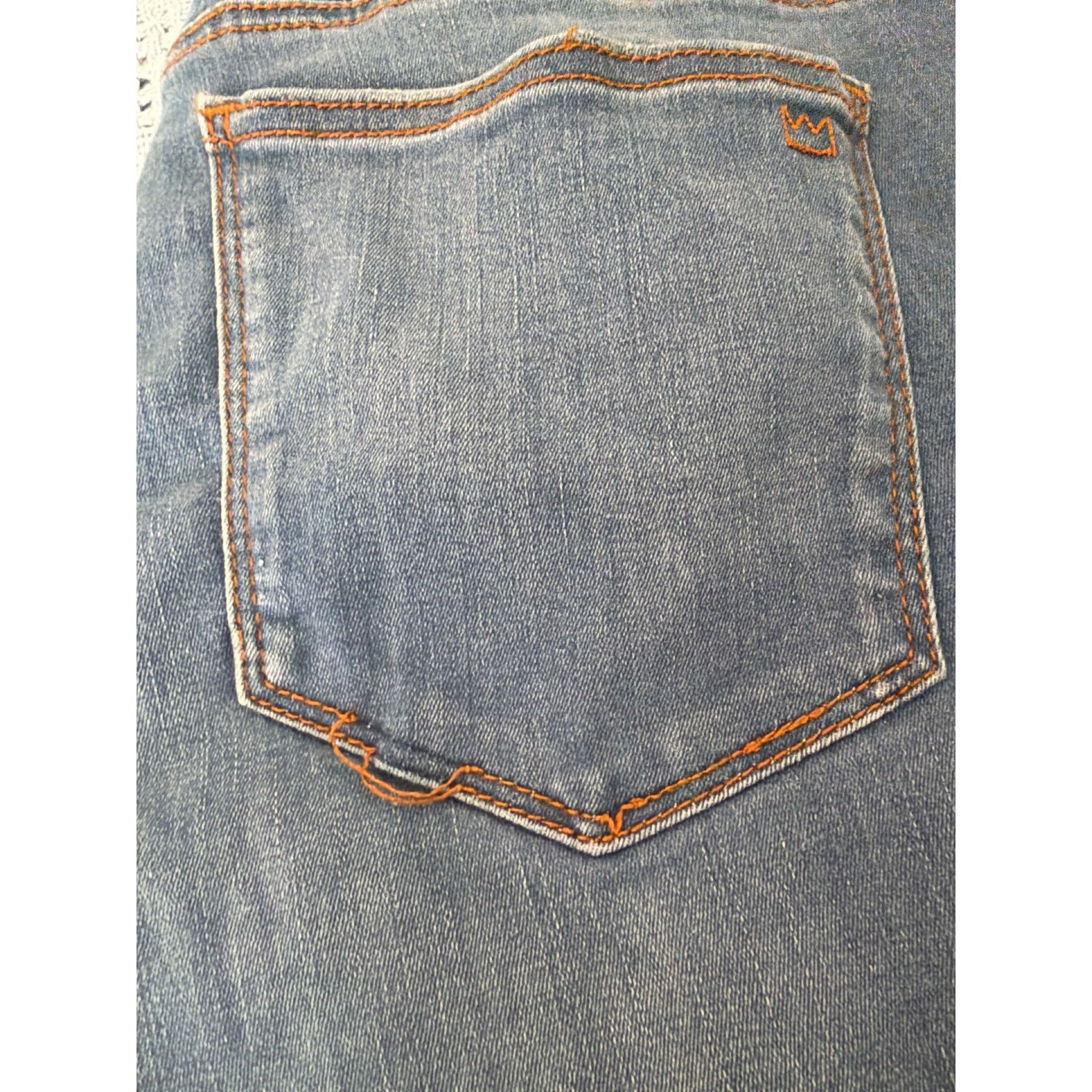 Other Crown & Ivy High Rise Skinny Crop Jeans Blue Denim Raw Hem S Size 34" / US 12 / IT 48 - 4 Thumbnail