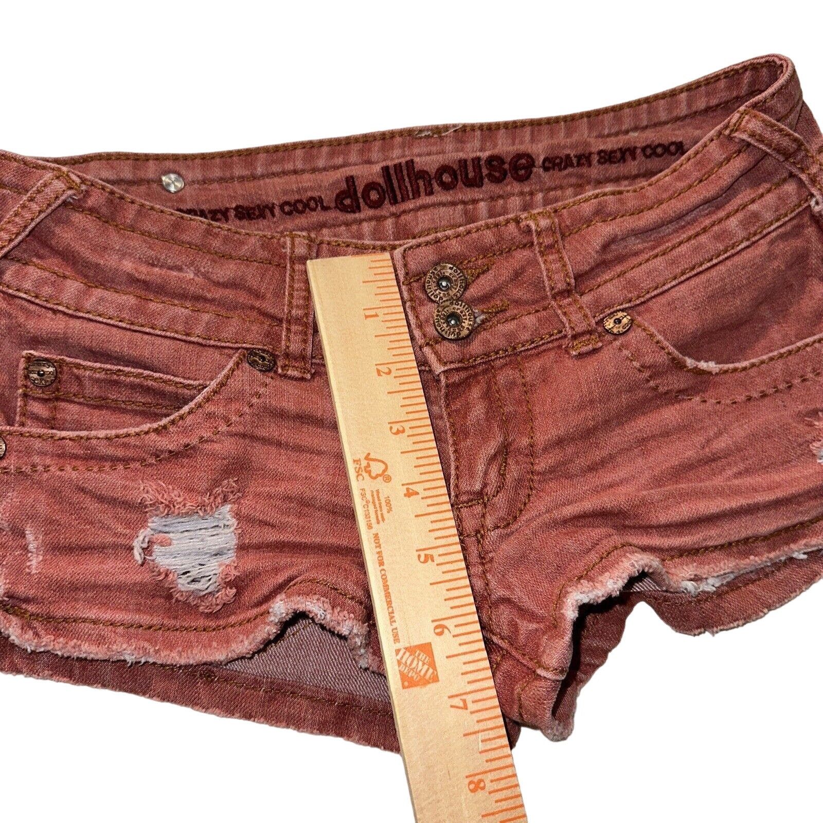 King Baby Studio Dollhouse Denim Shorts Red Distressed Size 1 Zip Fly 5pocket Size 25" / US 0 / IT 36 - 9 Thumbnail