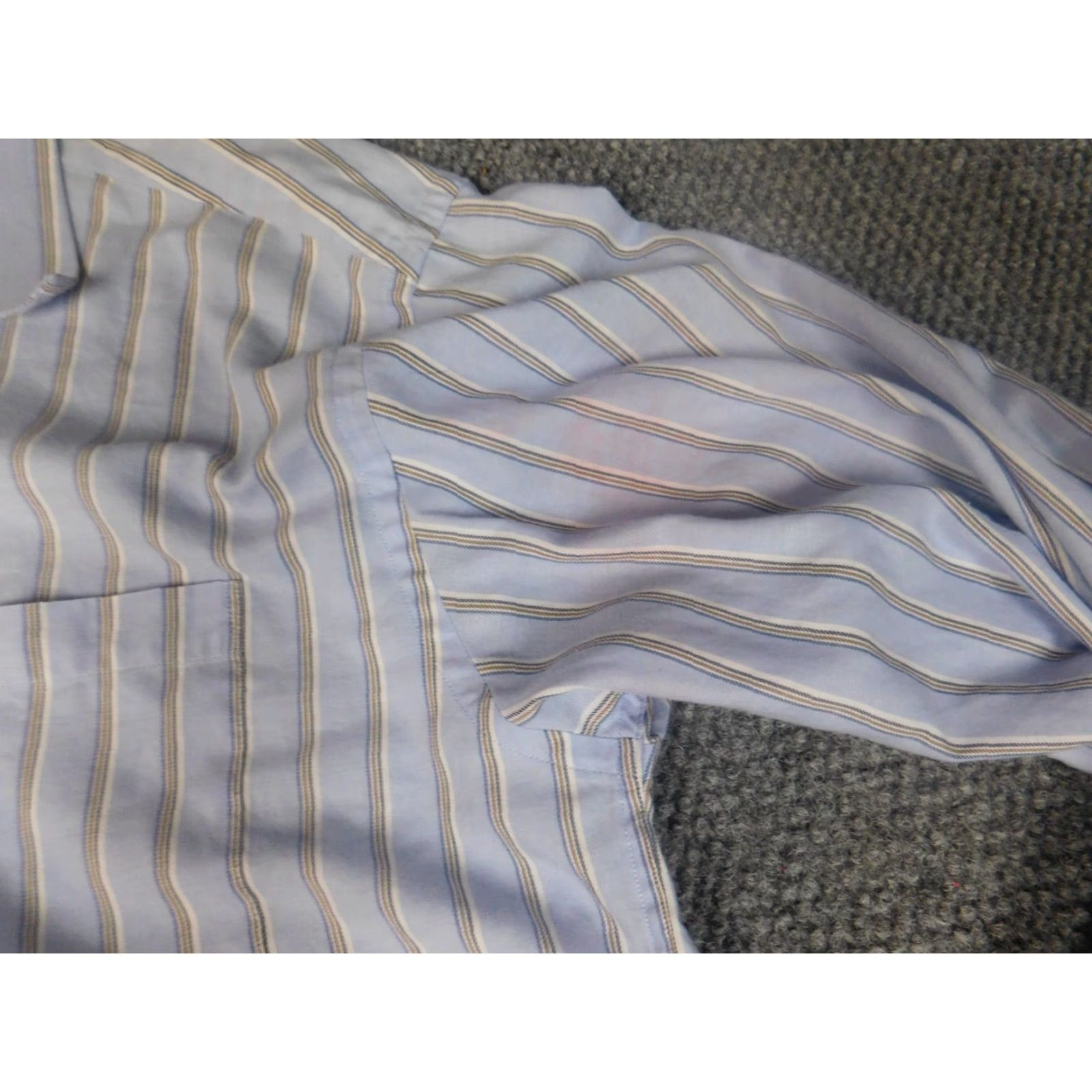 Nautica Nautica Mens Shirt Dress Shirt 16 Blue Striped Button-Down Long Sleeve Cotton Knit Vintage? No Size US L / EU 52-54 / 3 - 6 Thumbnail