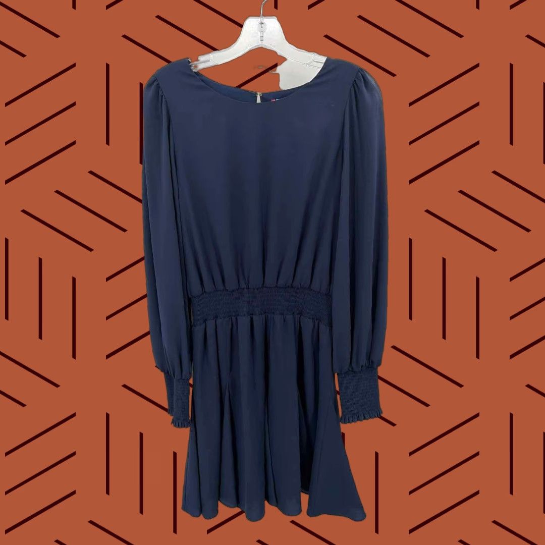 Pre-Owned Lilly Pulitzer Dress Knee Length Long Sleeve Navy Size 10