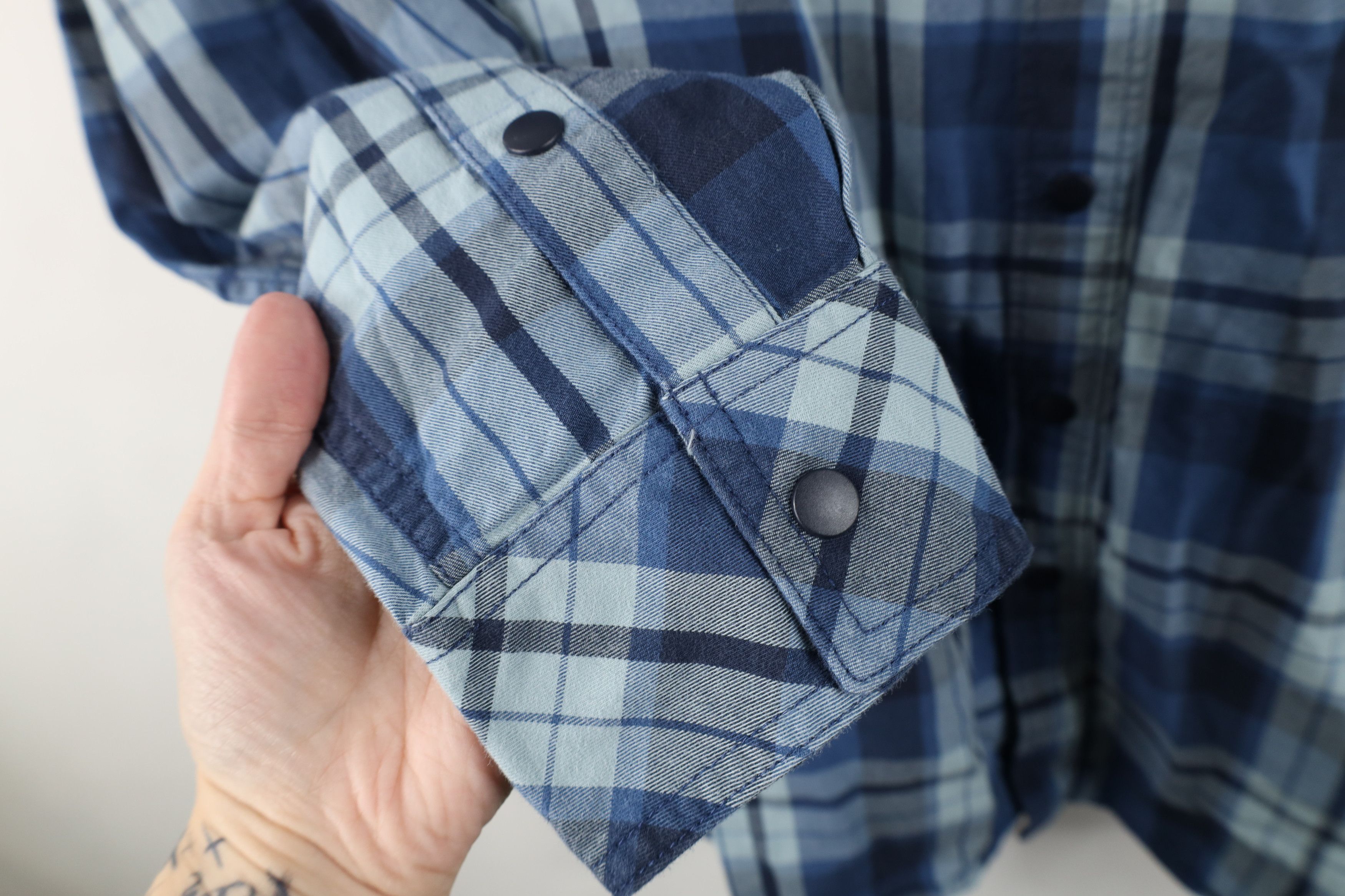 Vintage 5.11 Tactical Series Flannel Snap Button Shirt Plaid Blue Size US L / EU 52-54 / 3 - 6 Thumbnail