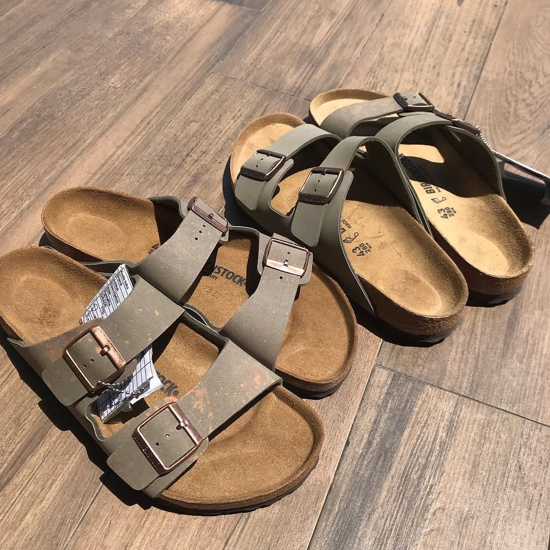 Birkenstock Steal Deal Birkenstock Arizona Birkibuc grey Stone Sandals Size US 9 / EU 42 - 5 Thumbnail