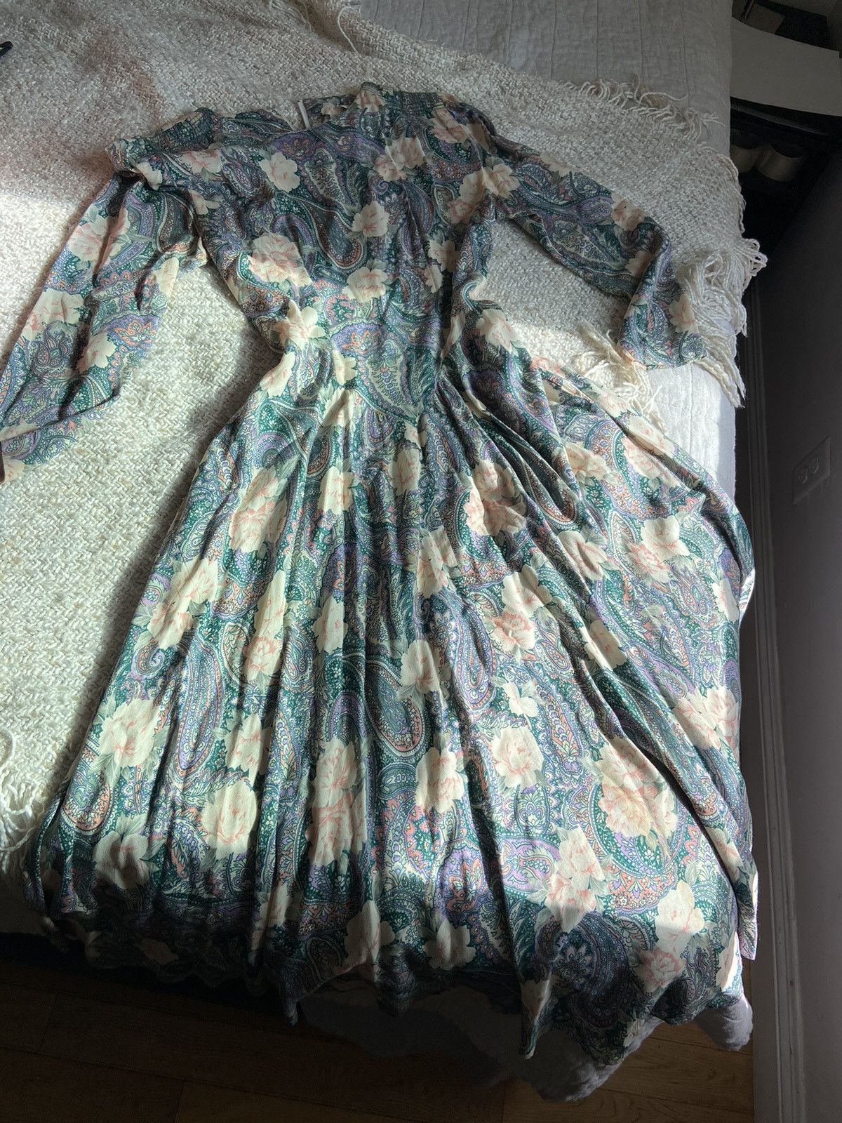 image of Vintage Vntg Prairie Dress in Green, Women's (Size Small)