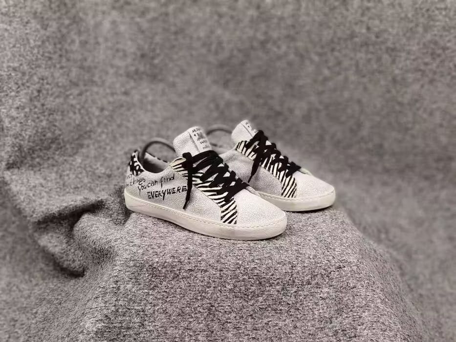 Designer Meline Italian Designer Premium Leather Mens Sneakers Size US 6 / EU 39 - 2 Thumbnail