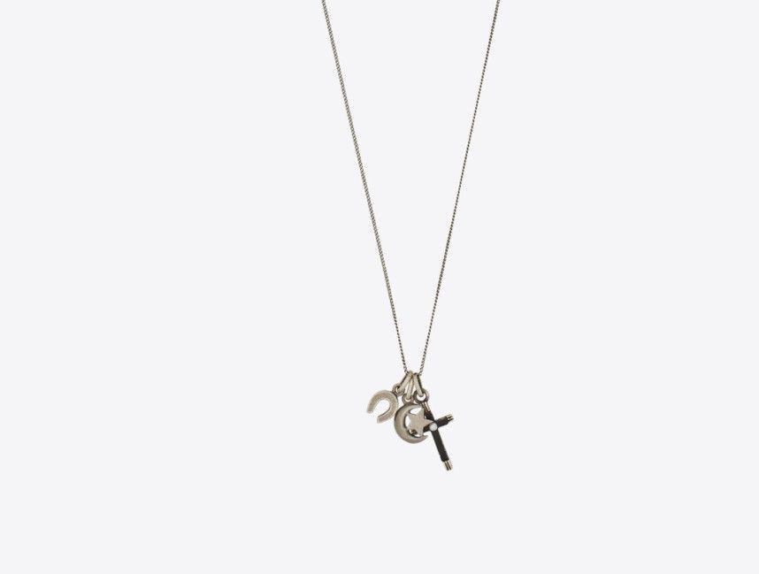 Saint Laurent Paris o1bcso1str1224 Size: OS/Charm Necklace in Silver Size ONE SIZE - 3 Thumbnail
