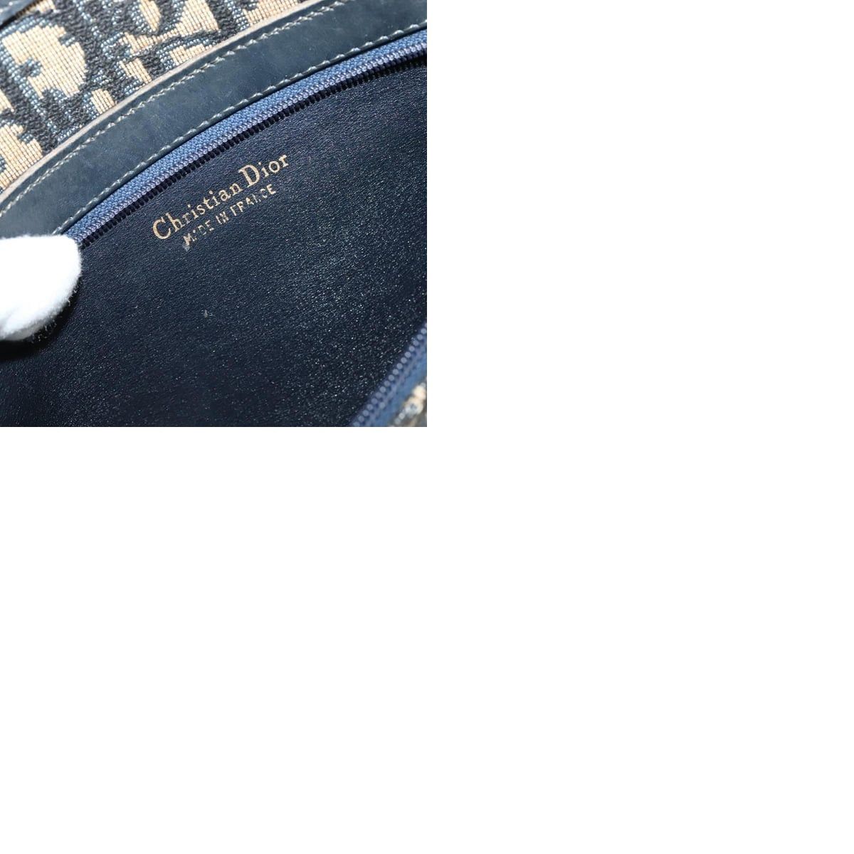 Dior DIOR Trotter Canvas Shoulder Bag Navy Gold Size ONE SIZE - 12 Thumbnail