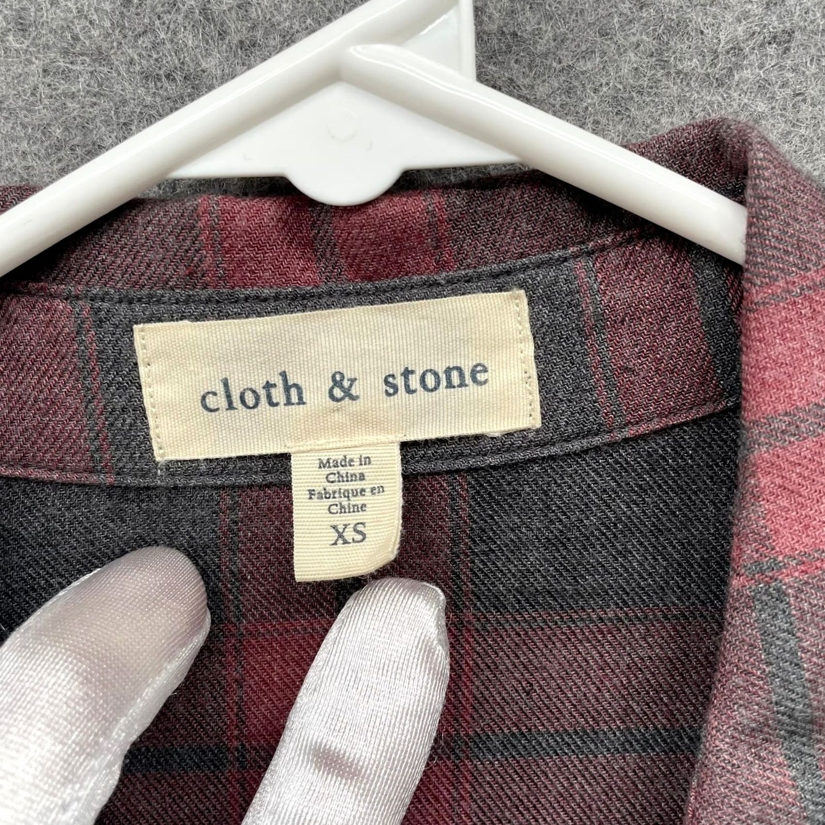 CLOT VINTAGE Cloth & Stone Plaid Tunic Dress Womens XS Grey Red Long Sleeve Soft Rayon Size XS / US 0-2 / IT 36-38 - 5 Thumbnail