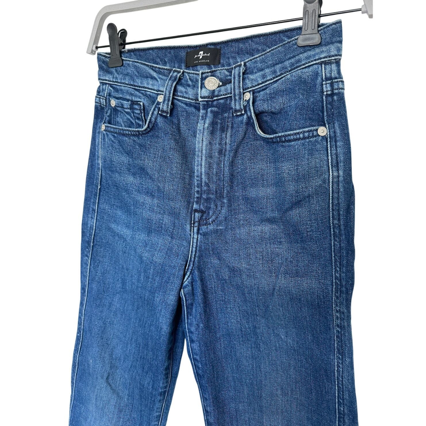 7 For All Mankind 7 For All Mankind High Waist Straight Jeans Side Slit Size 24" / US 00 / IT 34 - 2 Thumbnail