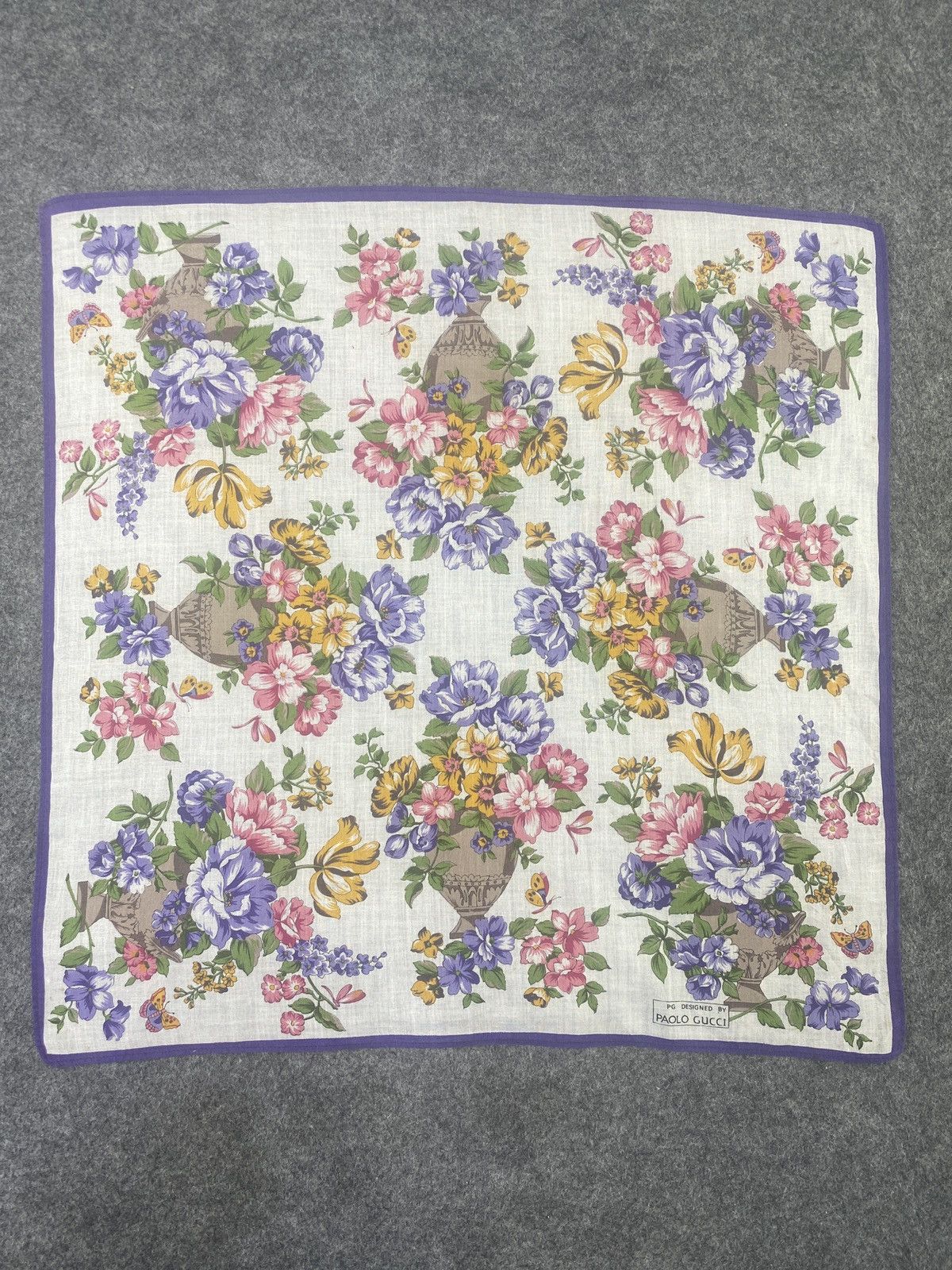 Paolo Gucci × Vintage Paolo Gucci Handkerchief / Bandana / Neckerchief-B082 Size ONE SIZE - 3 Thumbnail